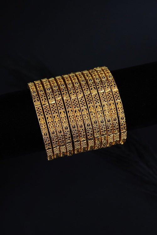 12 Pieces Gold Look Like Bangles