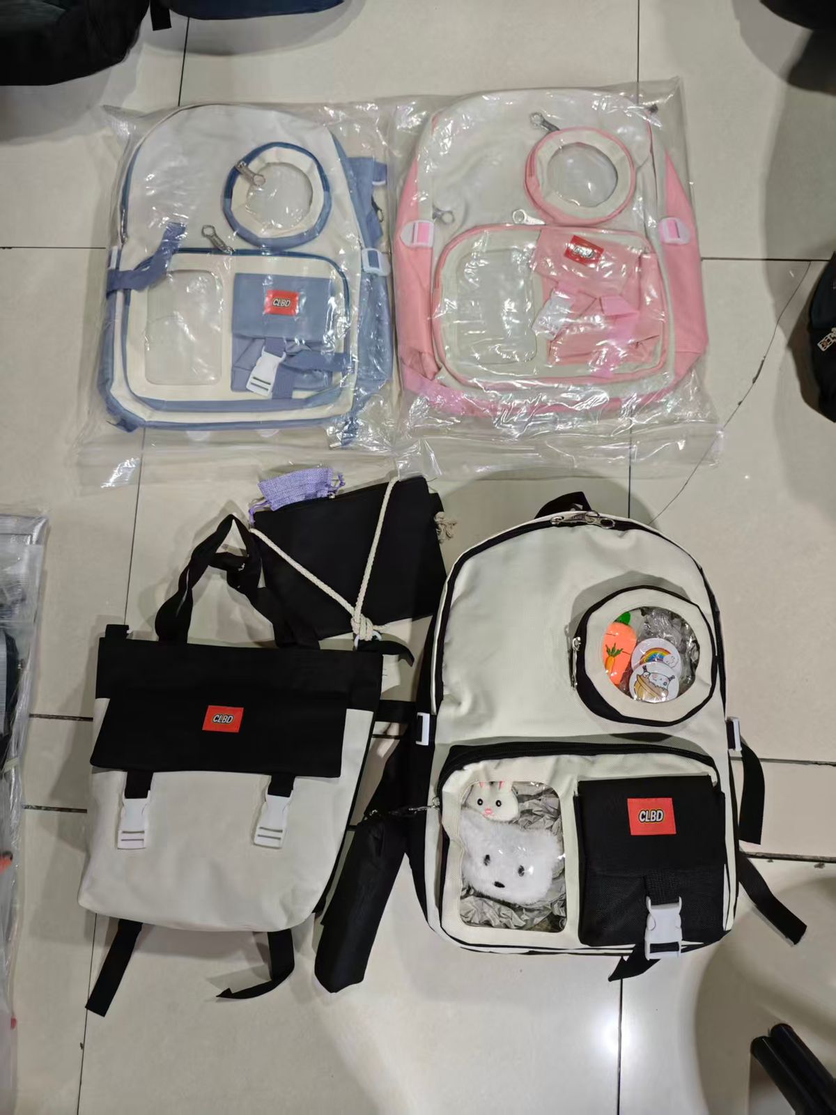 4 Set Backpack For Teenager Girl Waterproof High Capacity School Bags