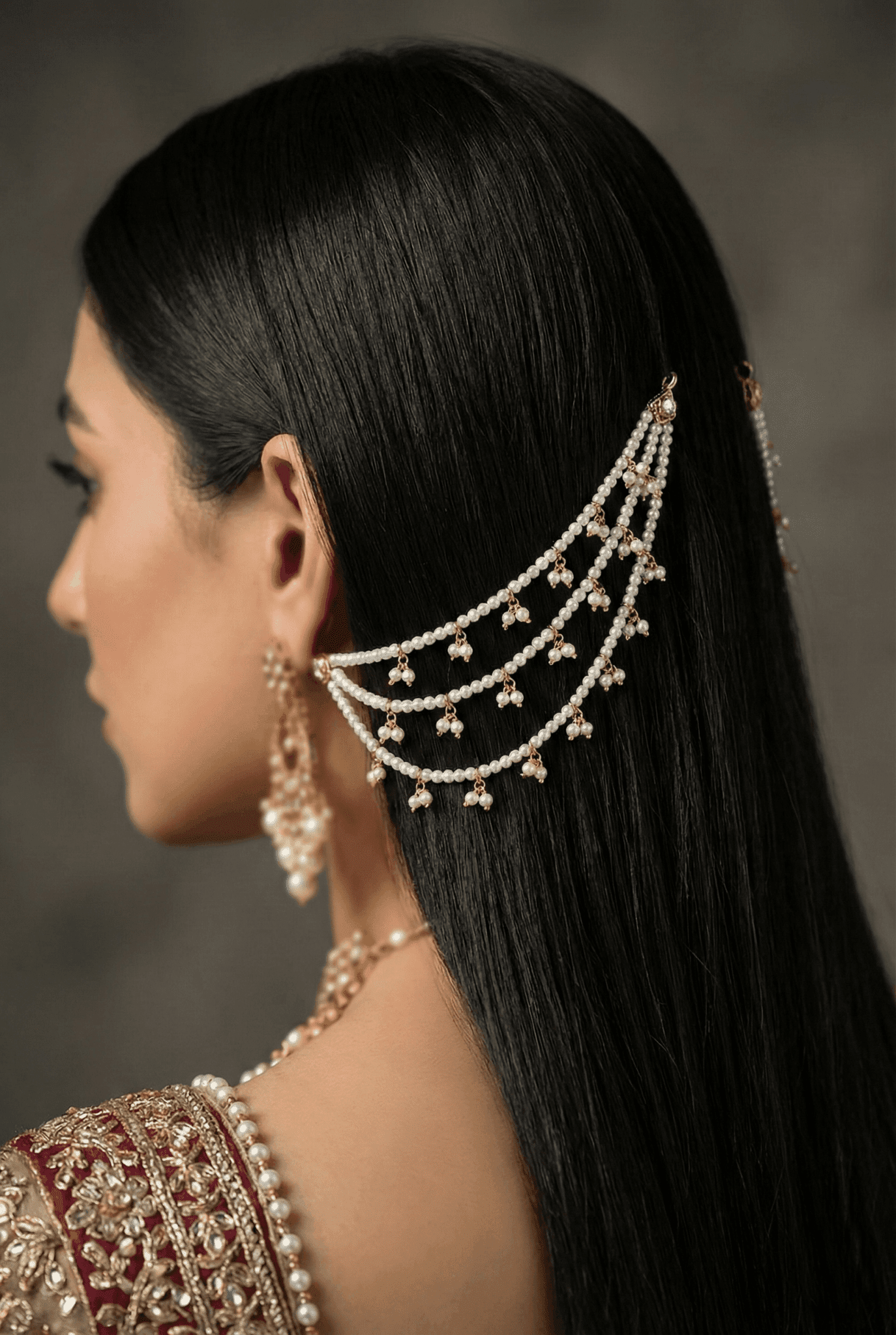 3 Lines Pearl Latkan Saharay Support