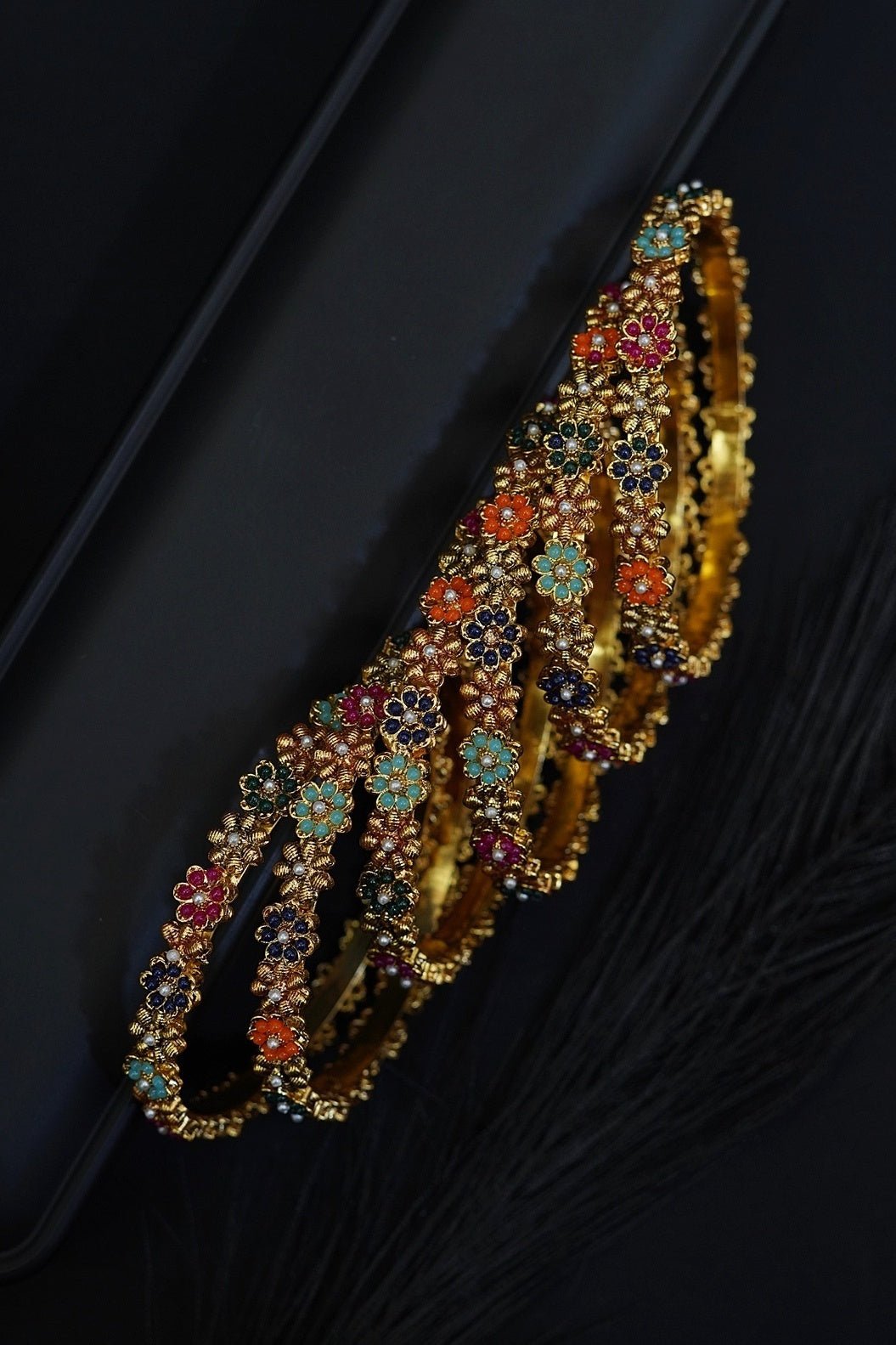 6 Pieces Copper Gold Bangles