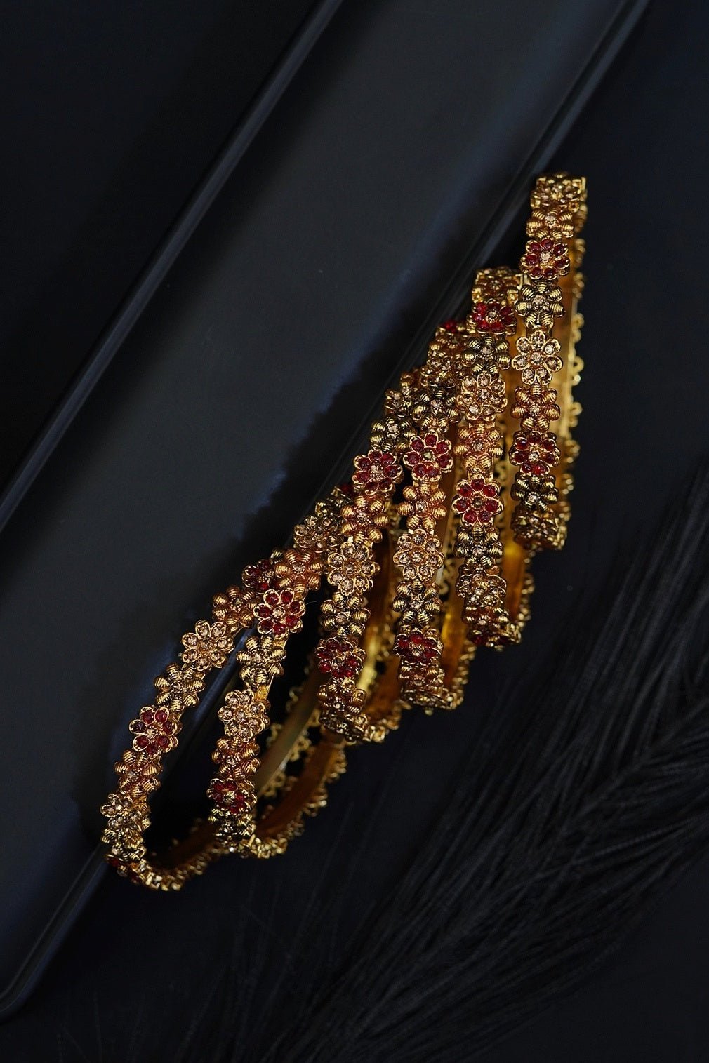 6 Pieces Copper Gold Bangles