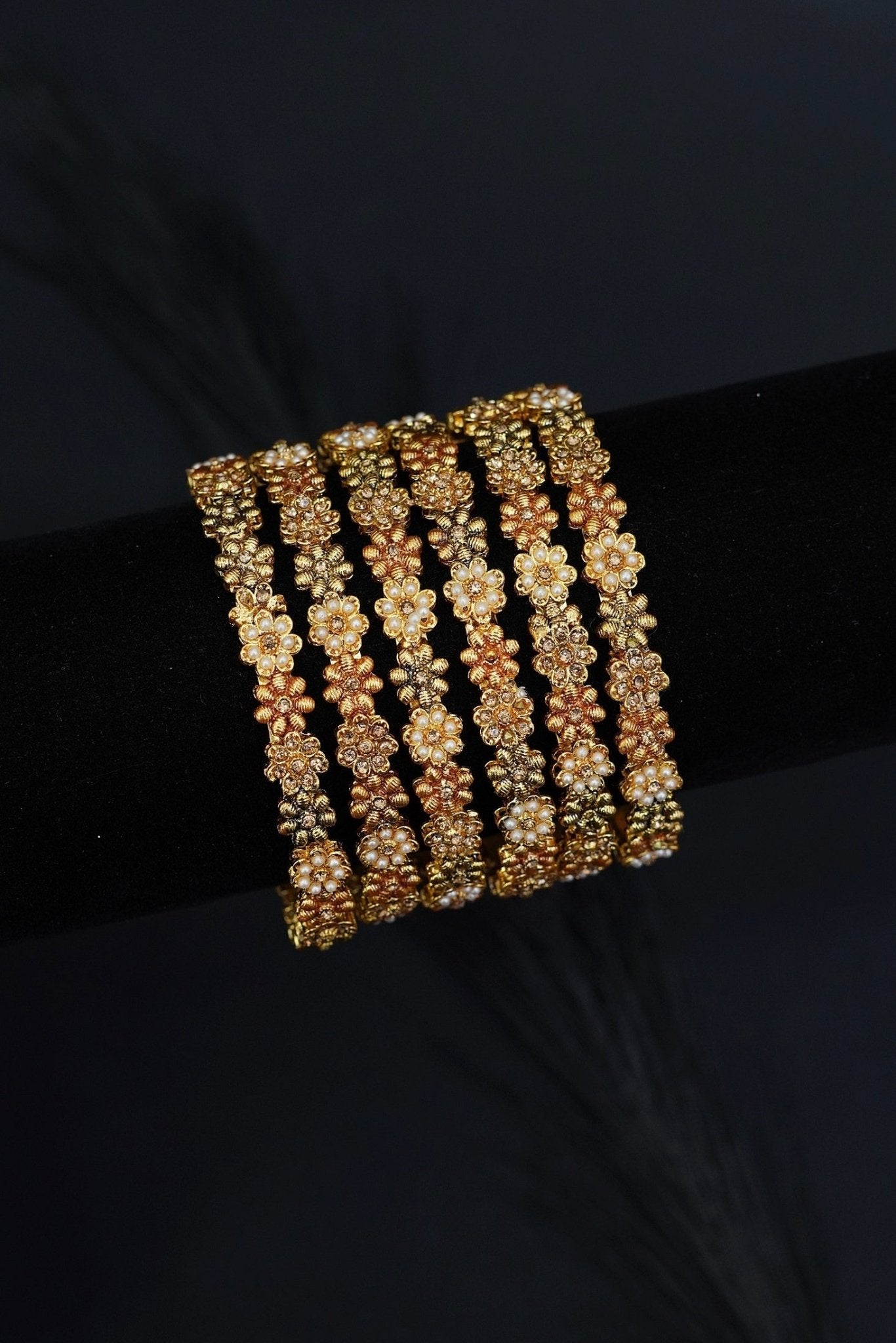6 Pieces Copper Gold Bangles