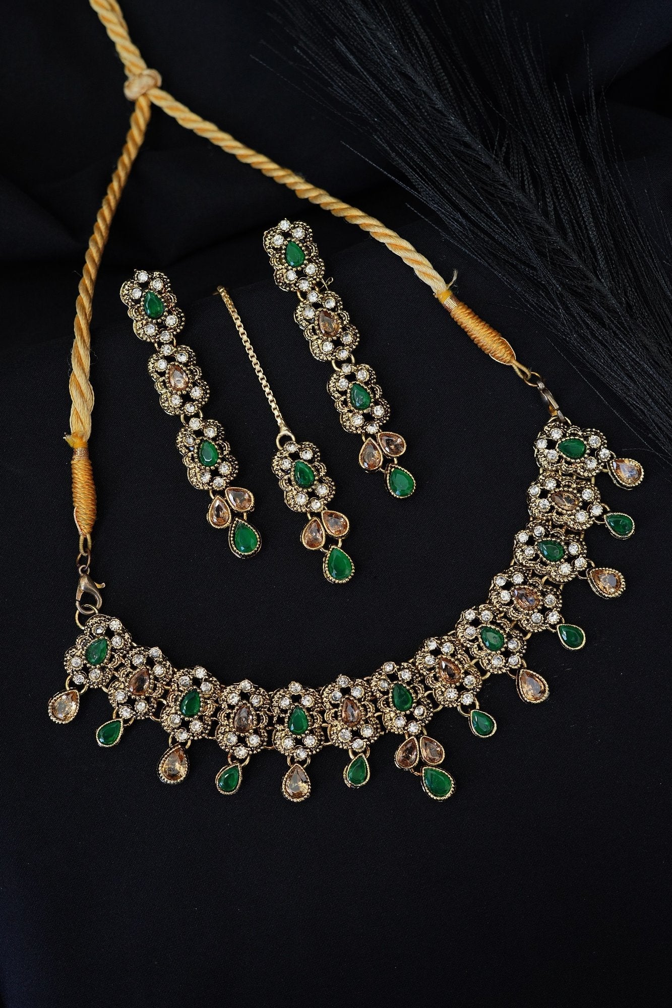 Antique Semi-Stones & Zircons Necklace set