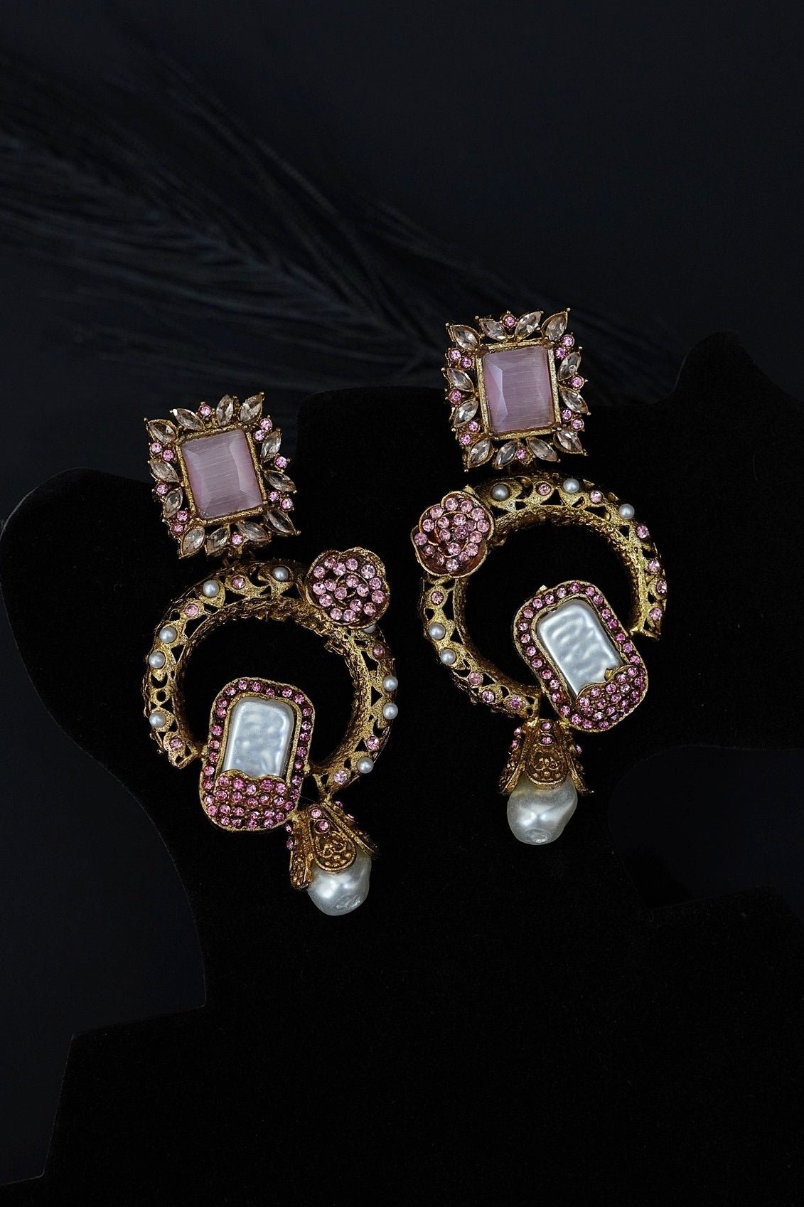 Antique Designer Pearl Drop Earrings