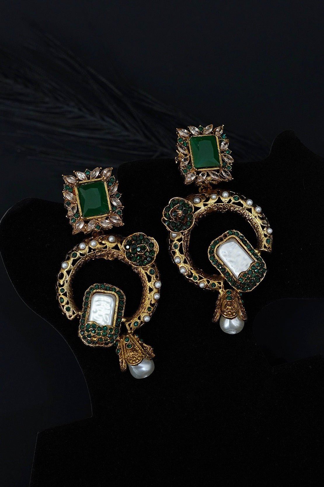 Antique Designer Pearl Drop Earrings