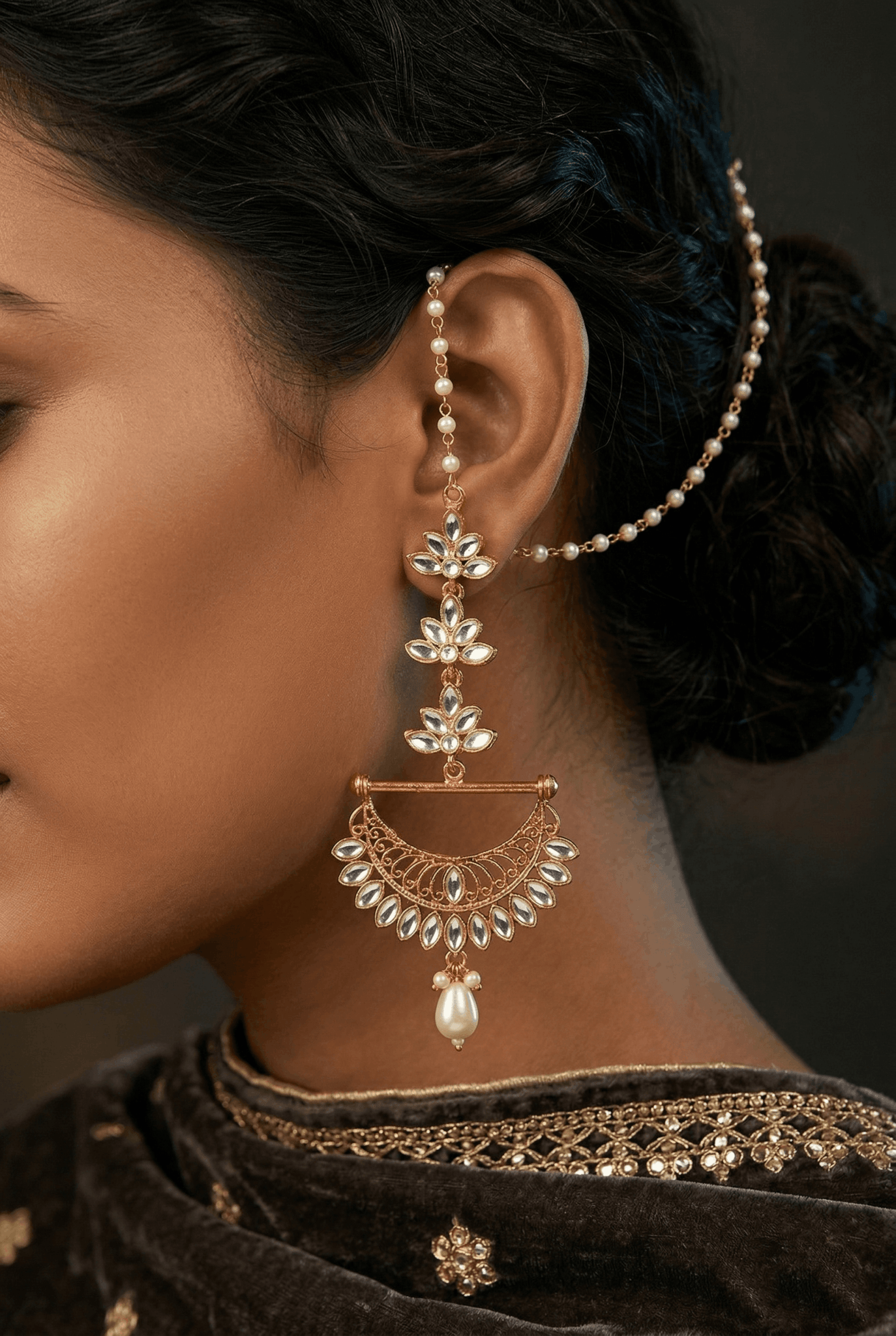 Antique Madrasi Kundan Earrings