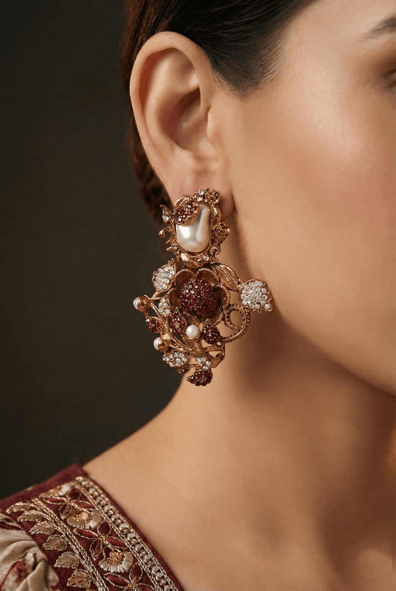 Antique Mother Pearl Turkish Earrings