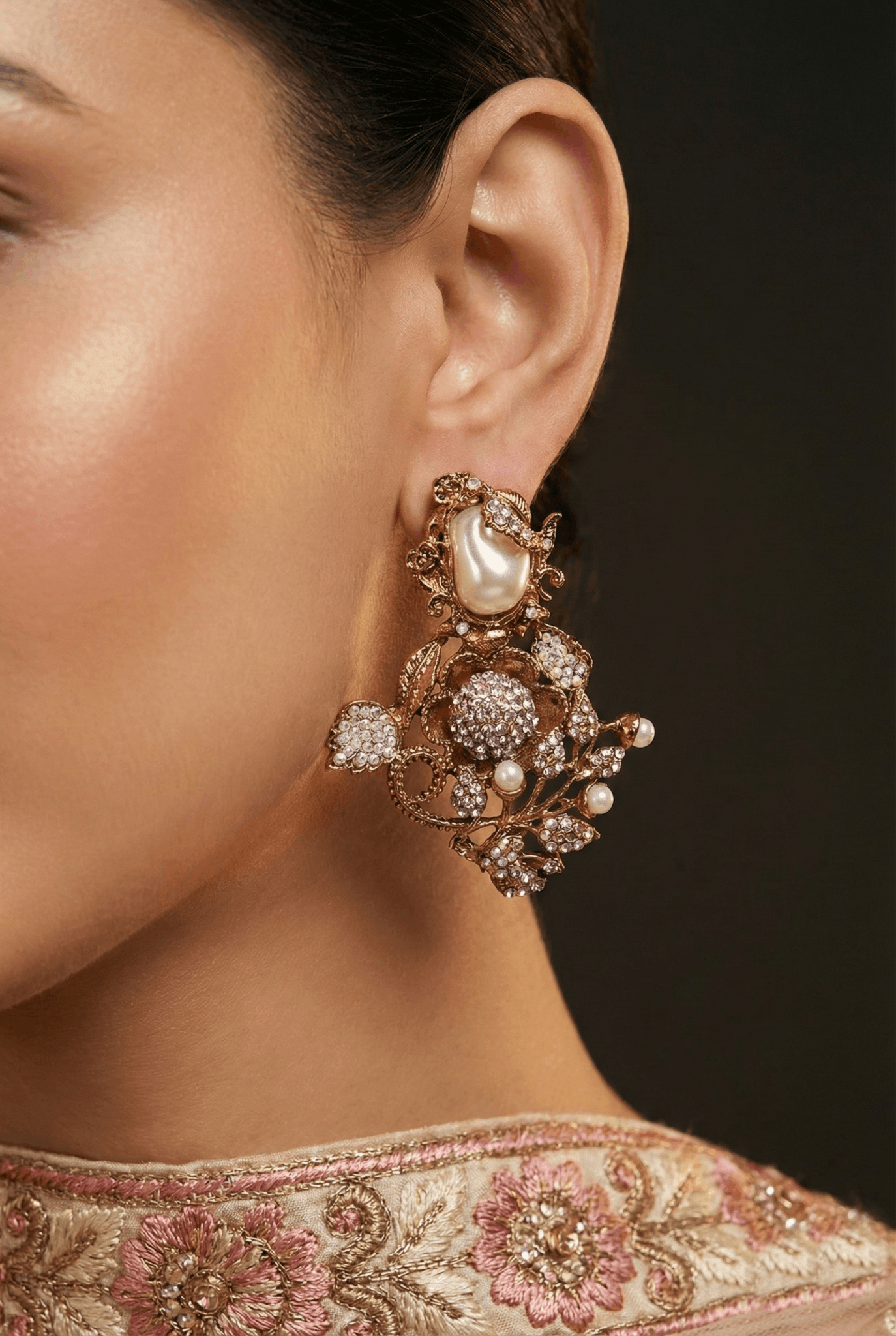 Antique Mother Pearl Turkish Earrings