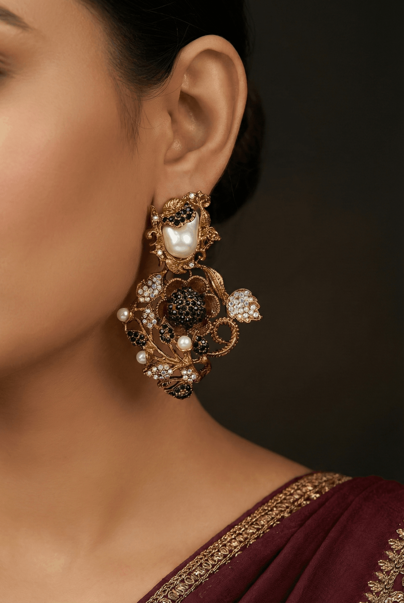 Antique Mother Pearl Turkish Earrings