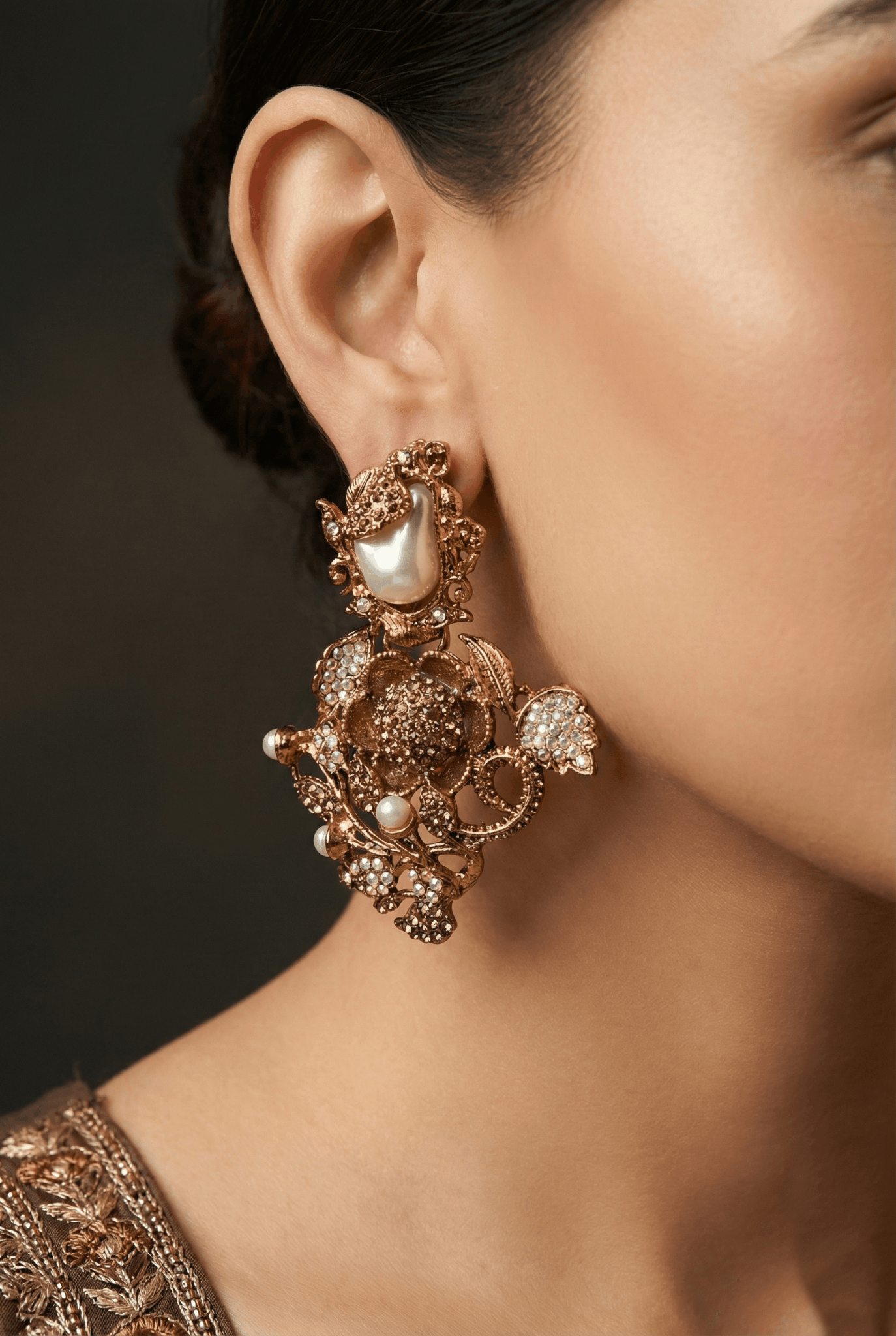 Antique Mother Pearl Turkish Earrings
