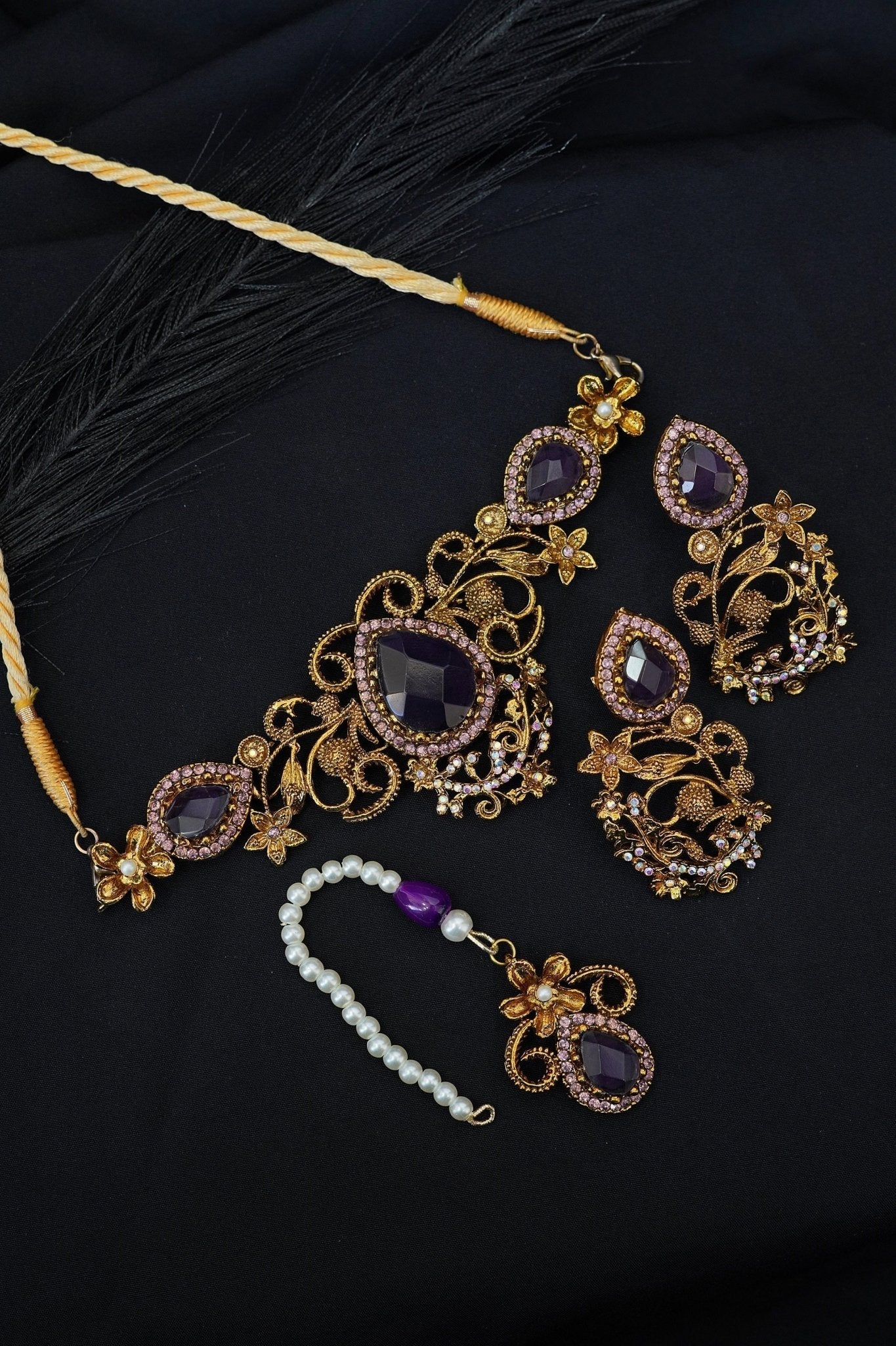 Antique Turkish Gemstone Necklace Set