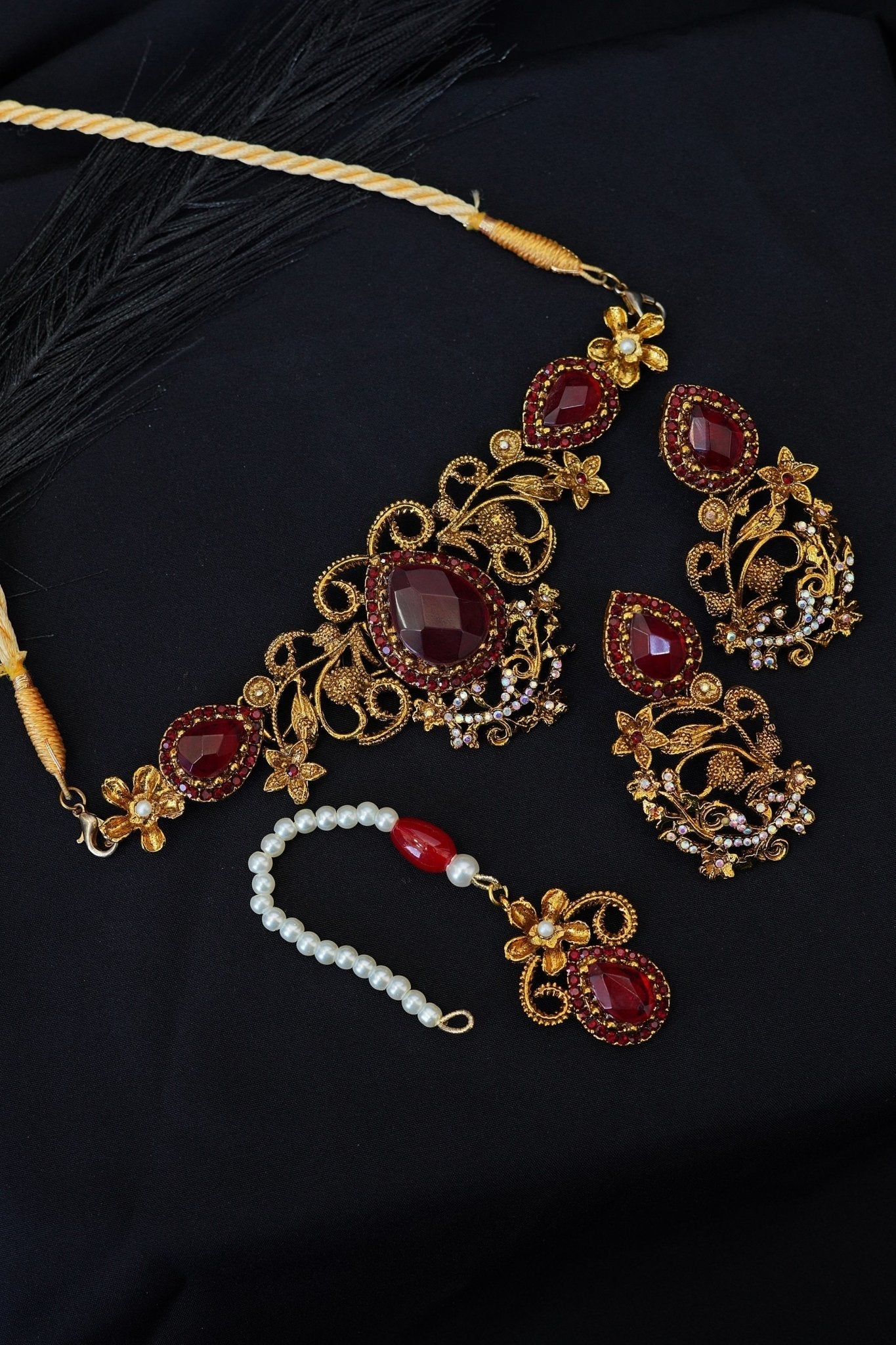 Antique Turkish Gemstone Necklace Set