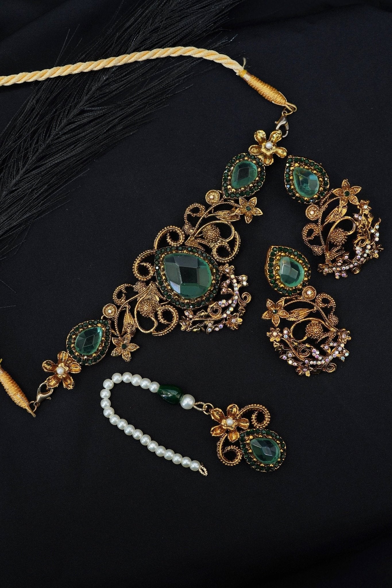Antique Turkish Gemstone Necklace Set