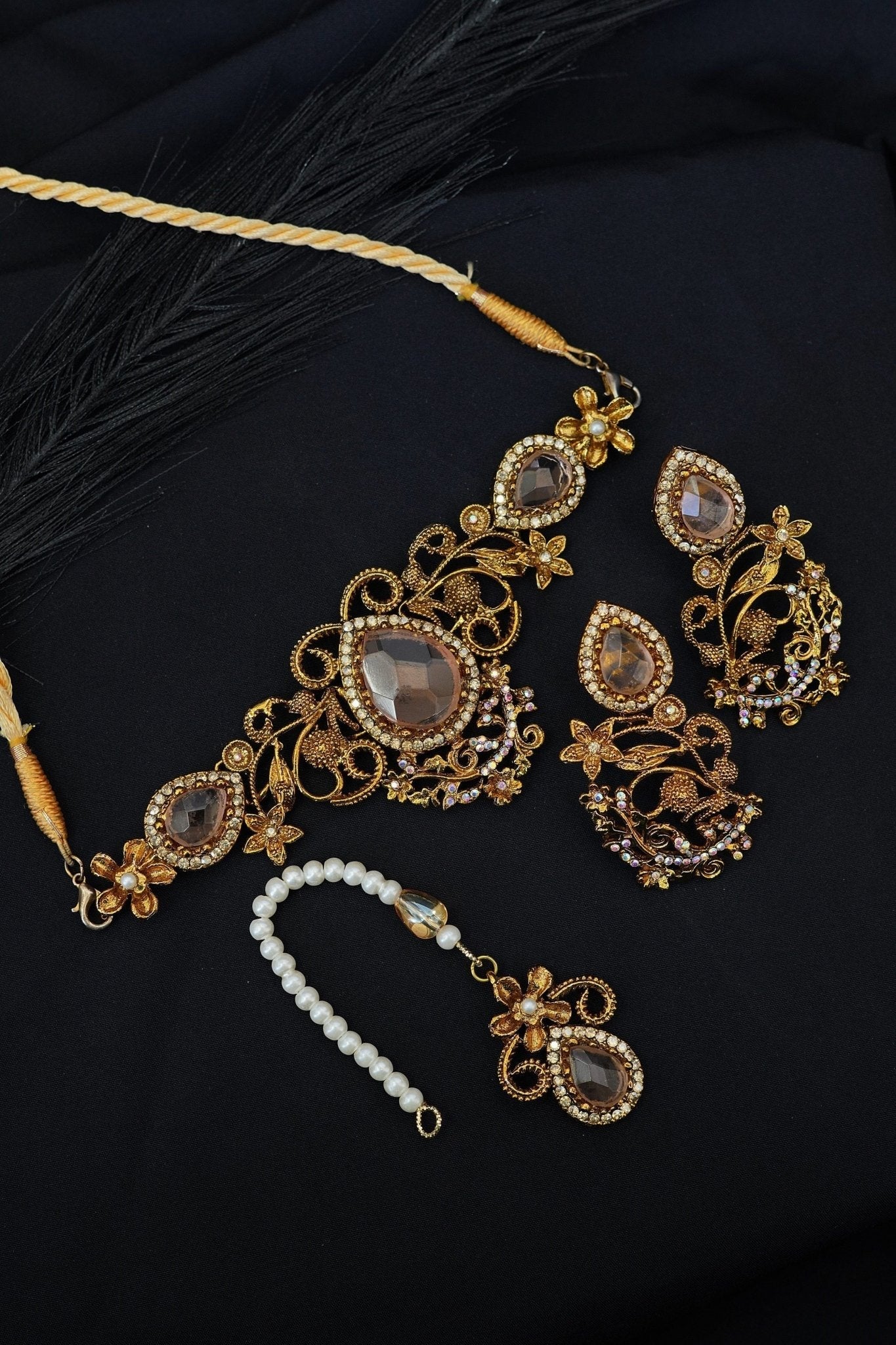 Antique Turkish Gemstone Necklace Set