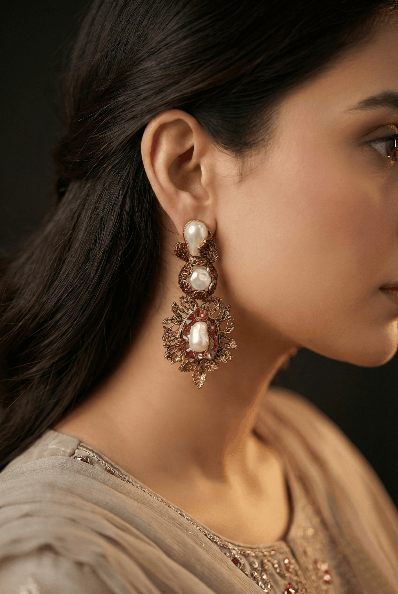 Antique Turkish Mother Pearl Earrings