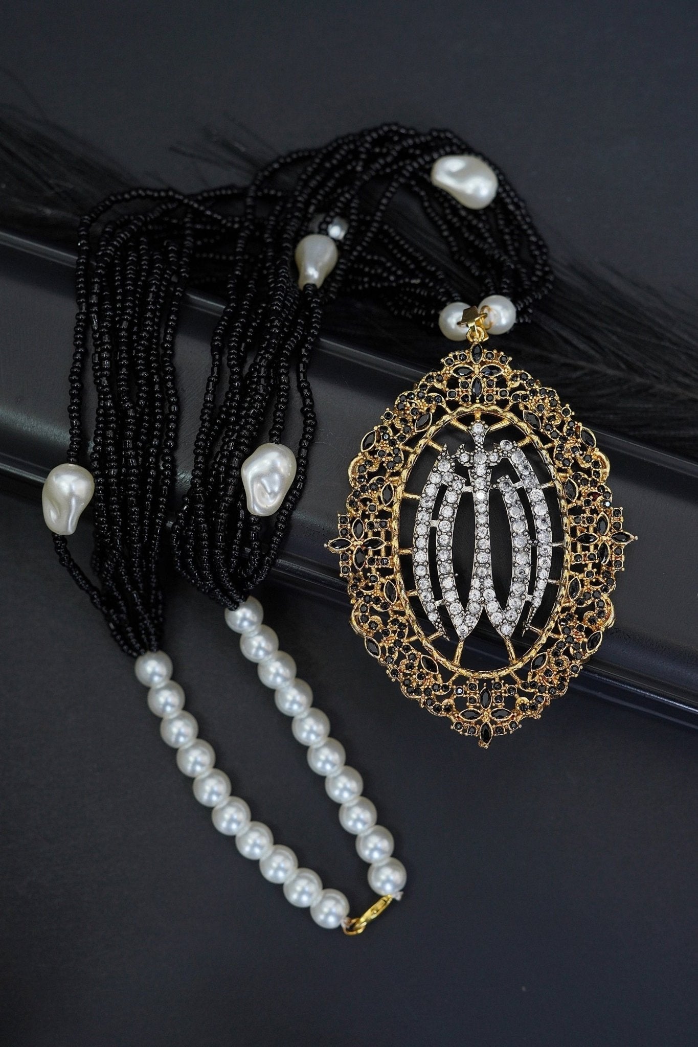 Beautiful Cubic Zircons Islamic Calligraphy Allah Pendent Set