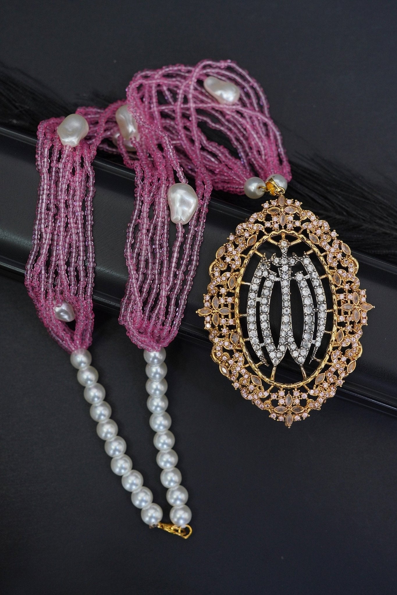 Beautiful Cubic Zircons Islamic Calligraphy Allah Pendent Set