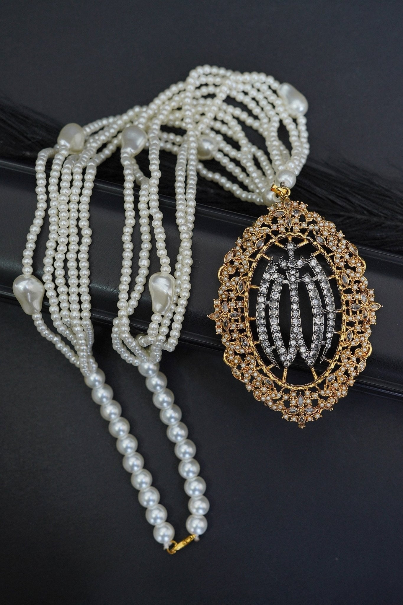 Beautiful Cubic Zircons Islamic Calligraphy Allah Pendent Set