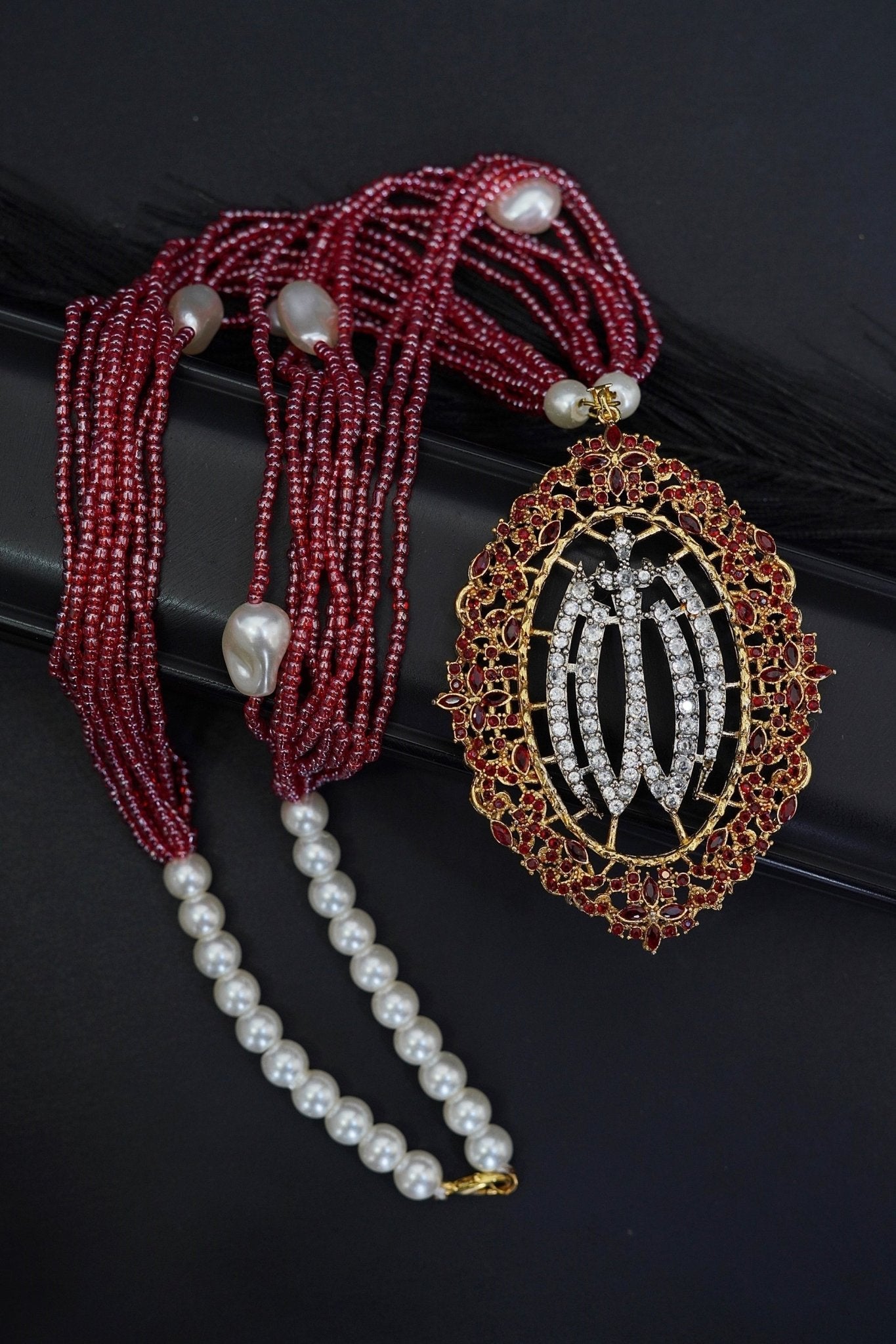 Beautiful Cubic Zircons Islamic Calligraphy Allah Pendent Set