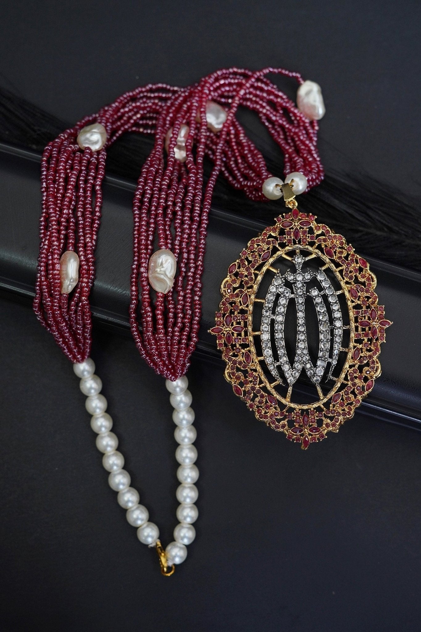 Beautiful Cubic Zircons Islamic Calligraphy Allah Pendent Set