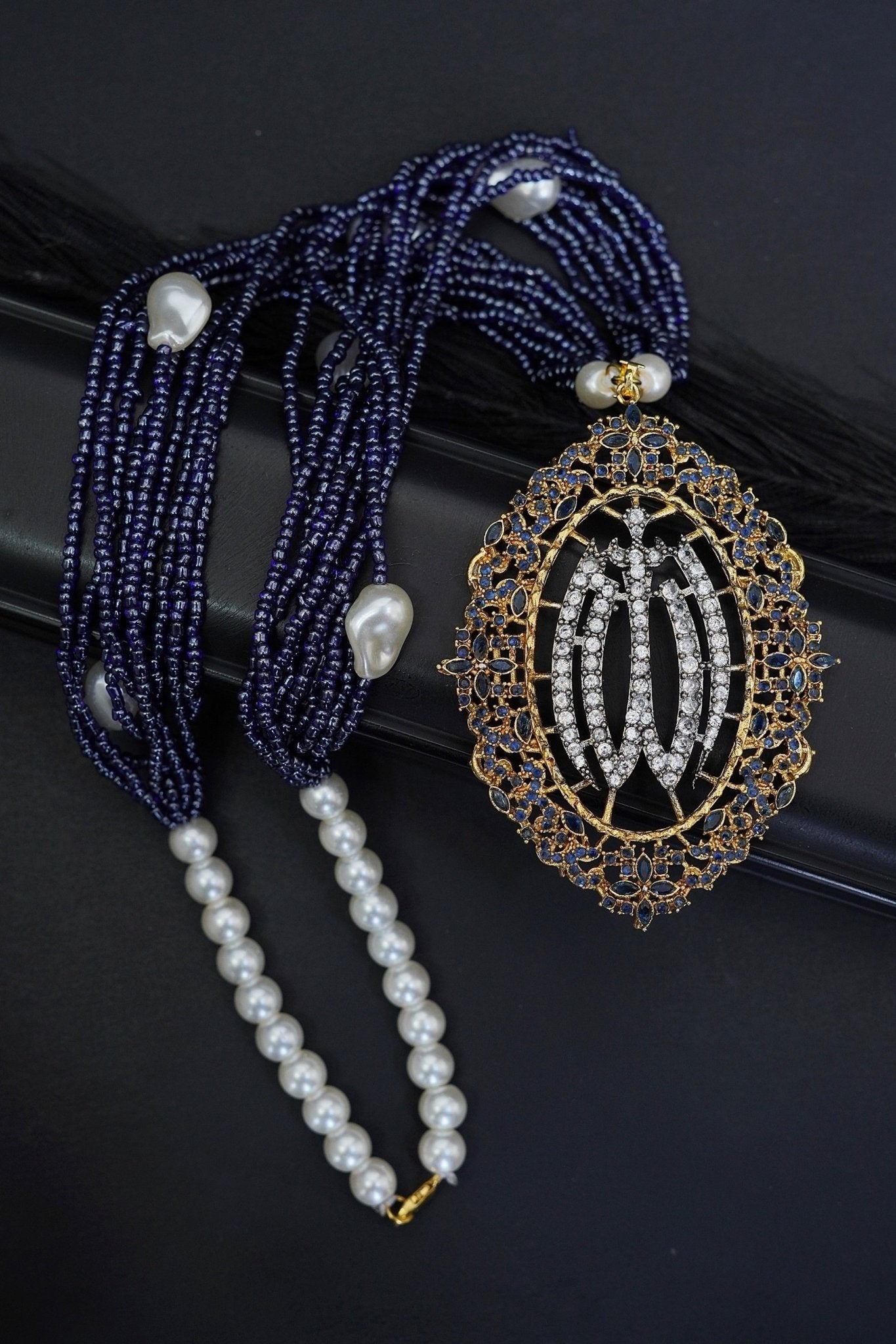 Beautiful Cubic Zircons Islamic Calligraphy Allah Pendent Set