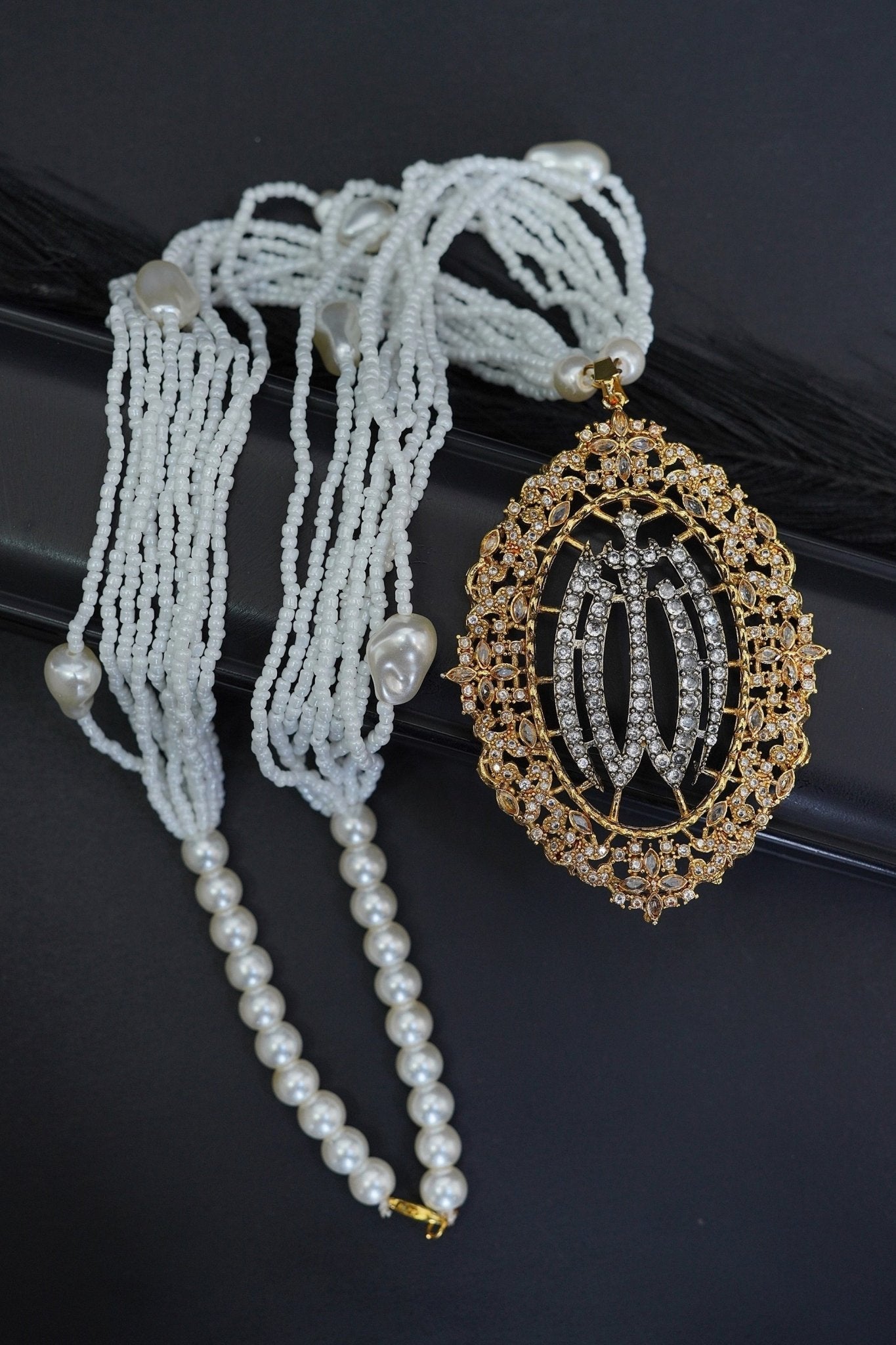 Beautiful Cubic Zircons Islamic Calligraphy Allah Pendent Set