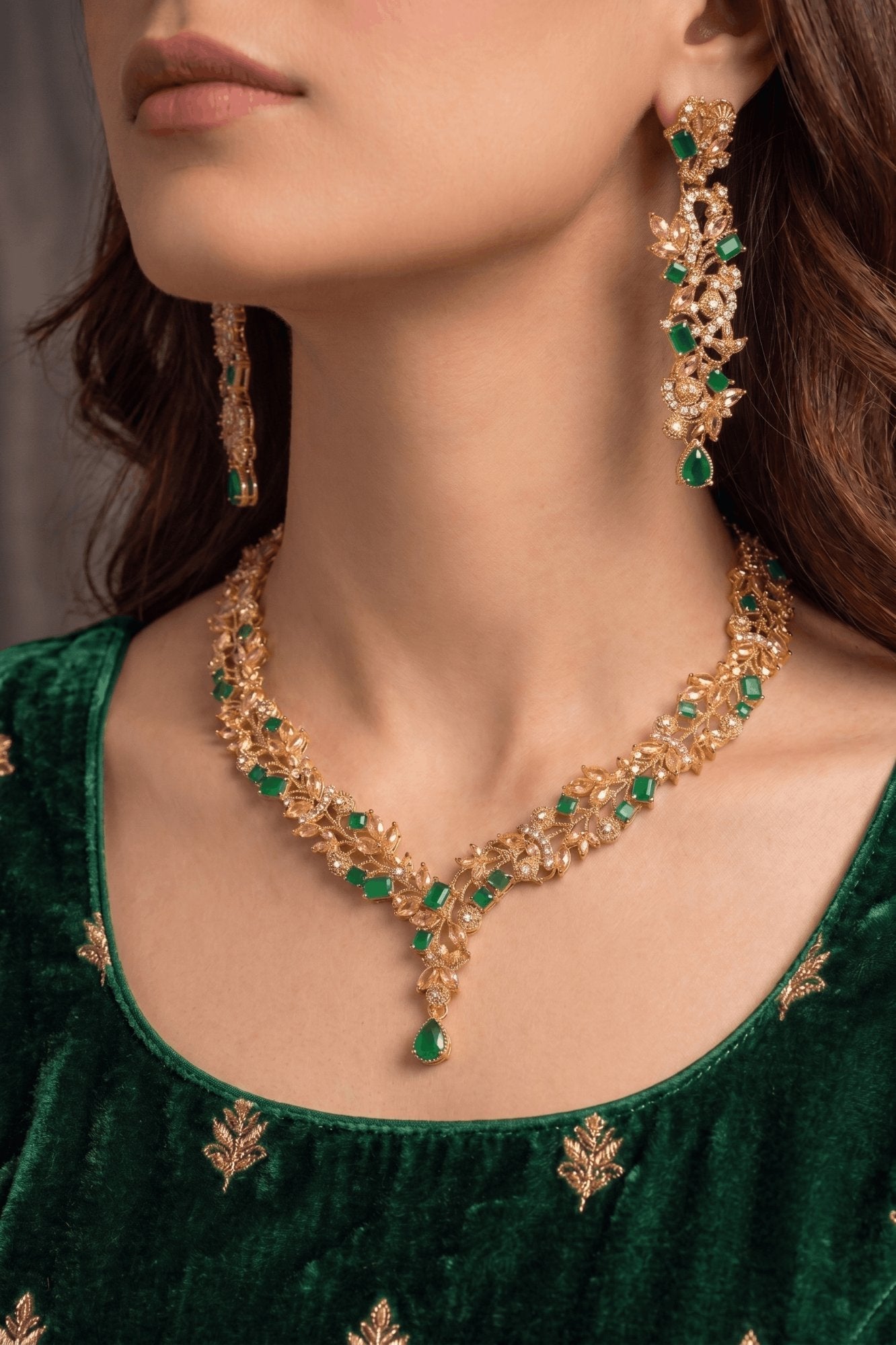Copper Designer Style Necklace Set