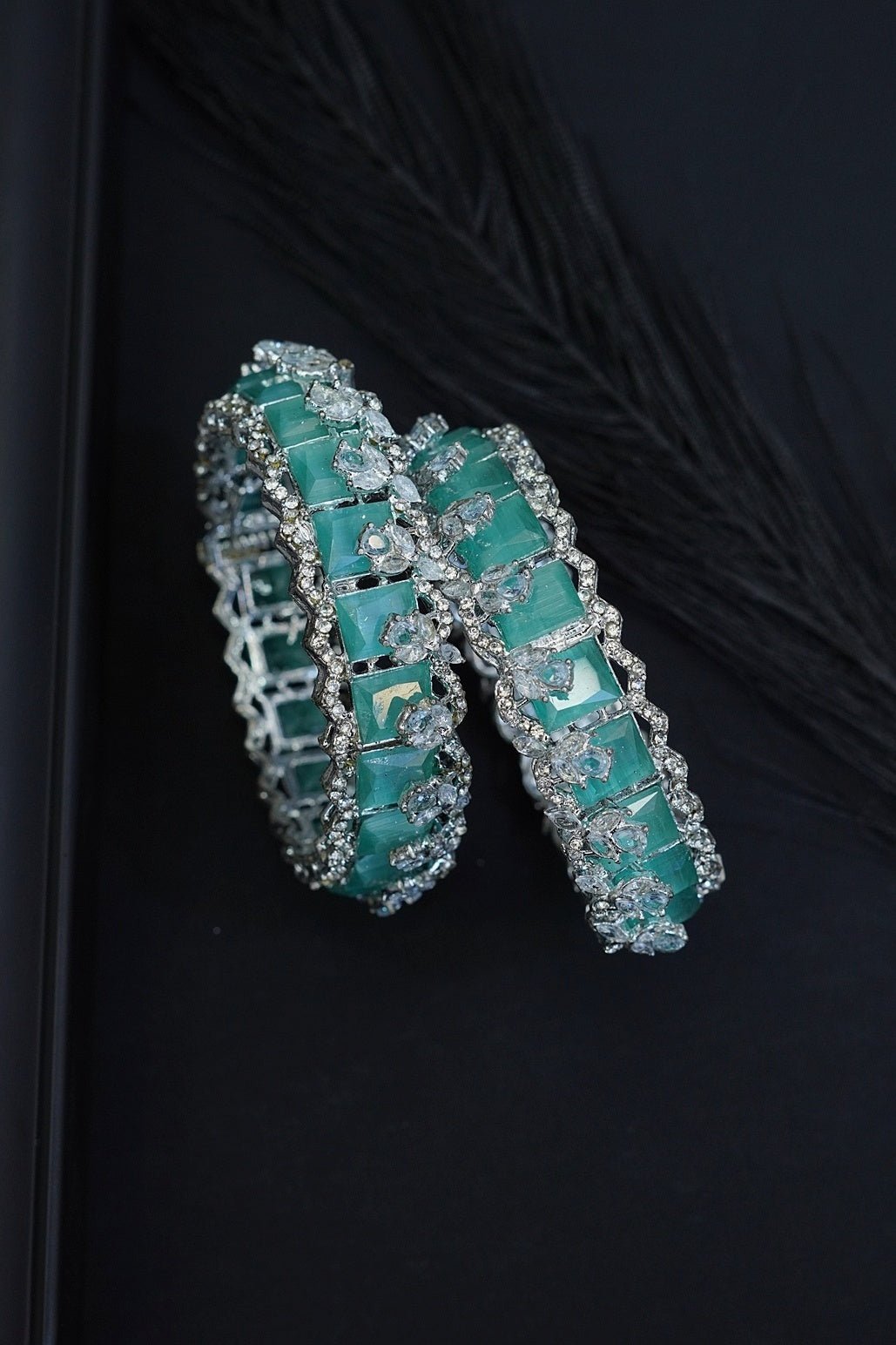Cubic Zirconia Bangles Pair
