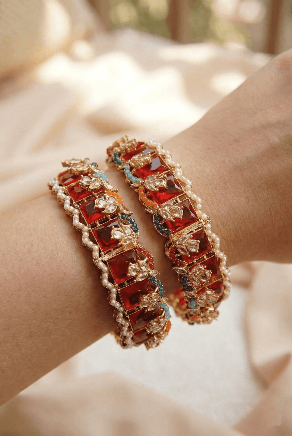 Cubic Zirconia Bangles Pair