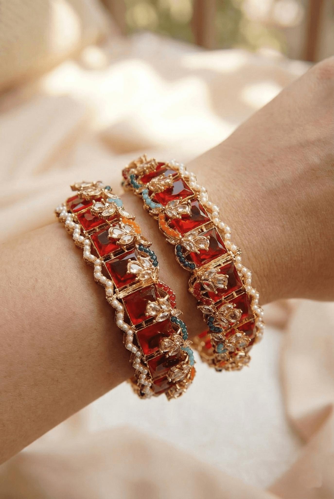 Cubic Zirconia Bangles Pair