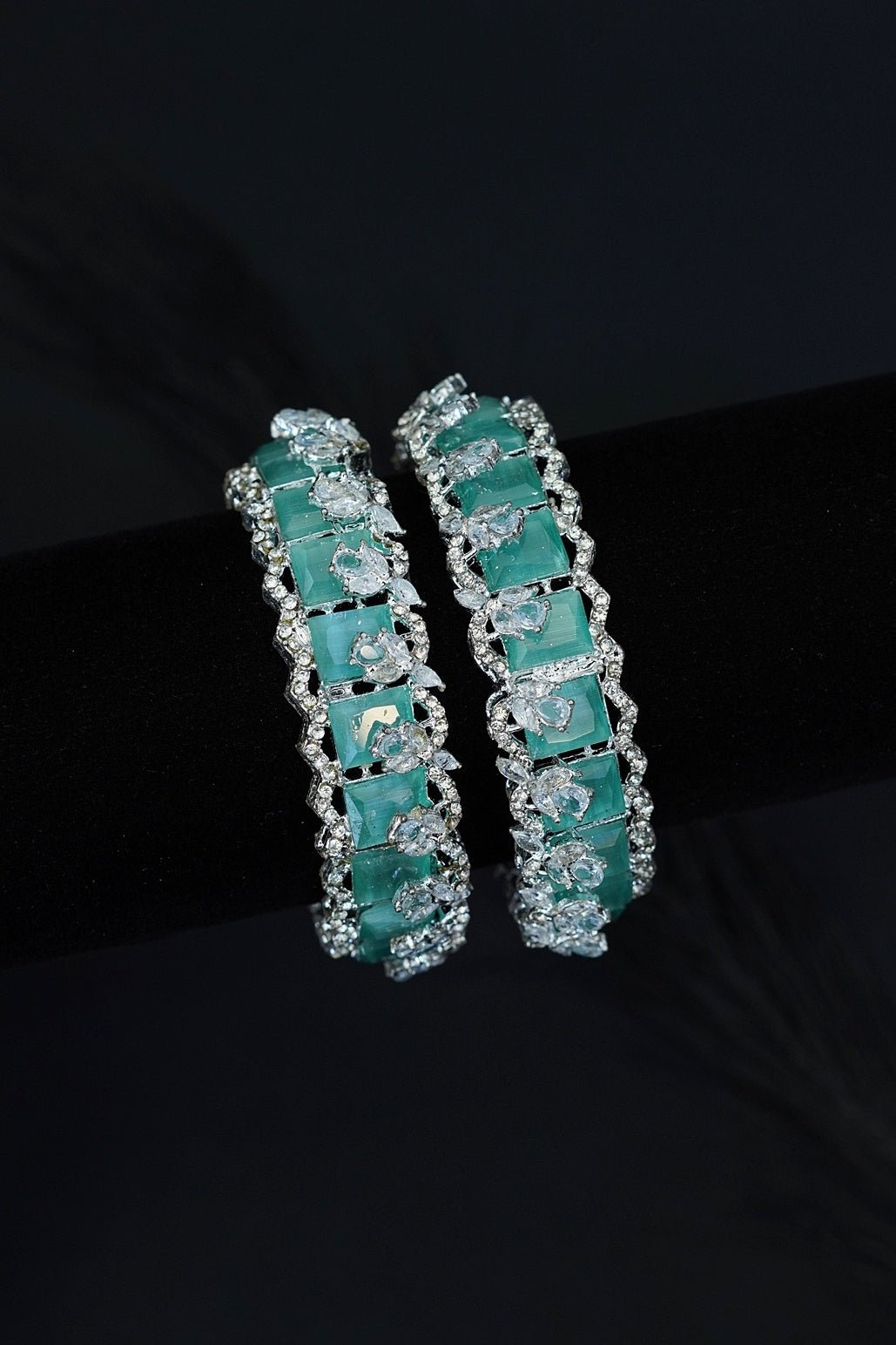 Cubic Zirconia Bangles Pair