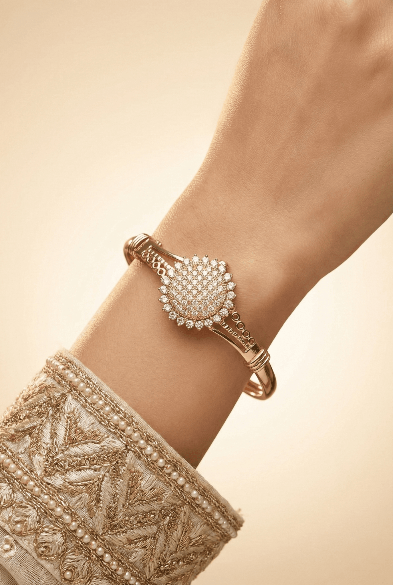 CZ Classic Bracelet Kara with Rose Gold Plating