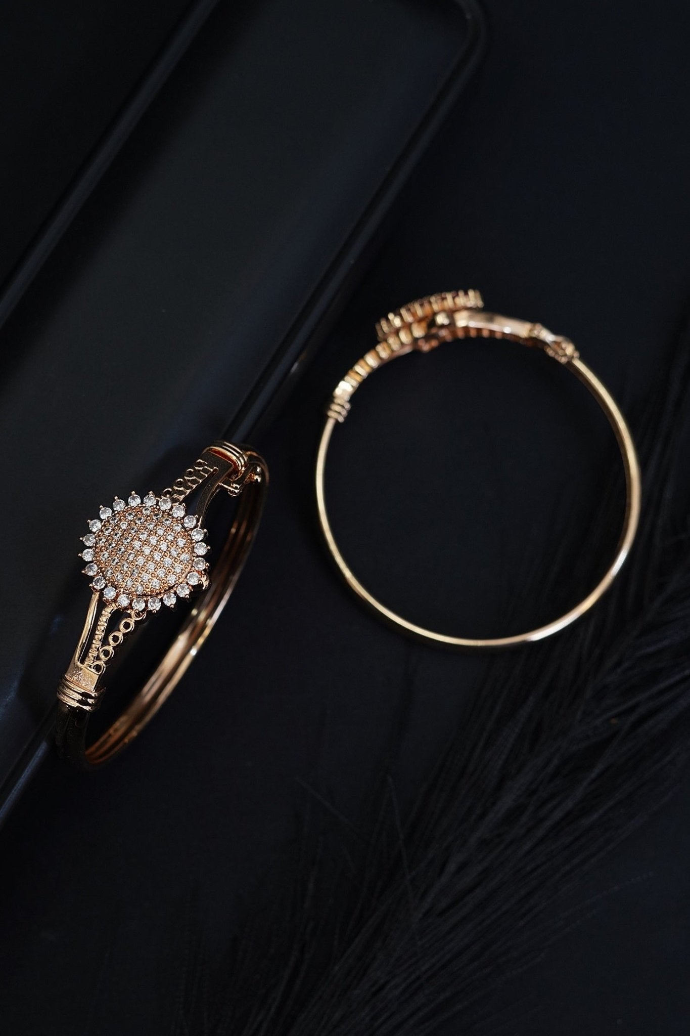CZ Classic Bracelet Kara with Rose Gold Plating