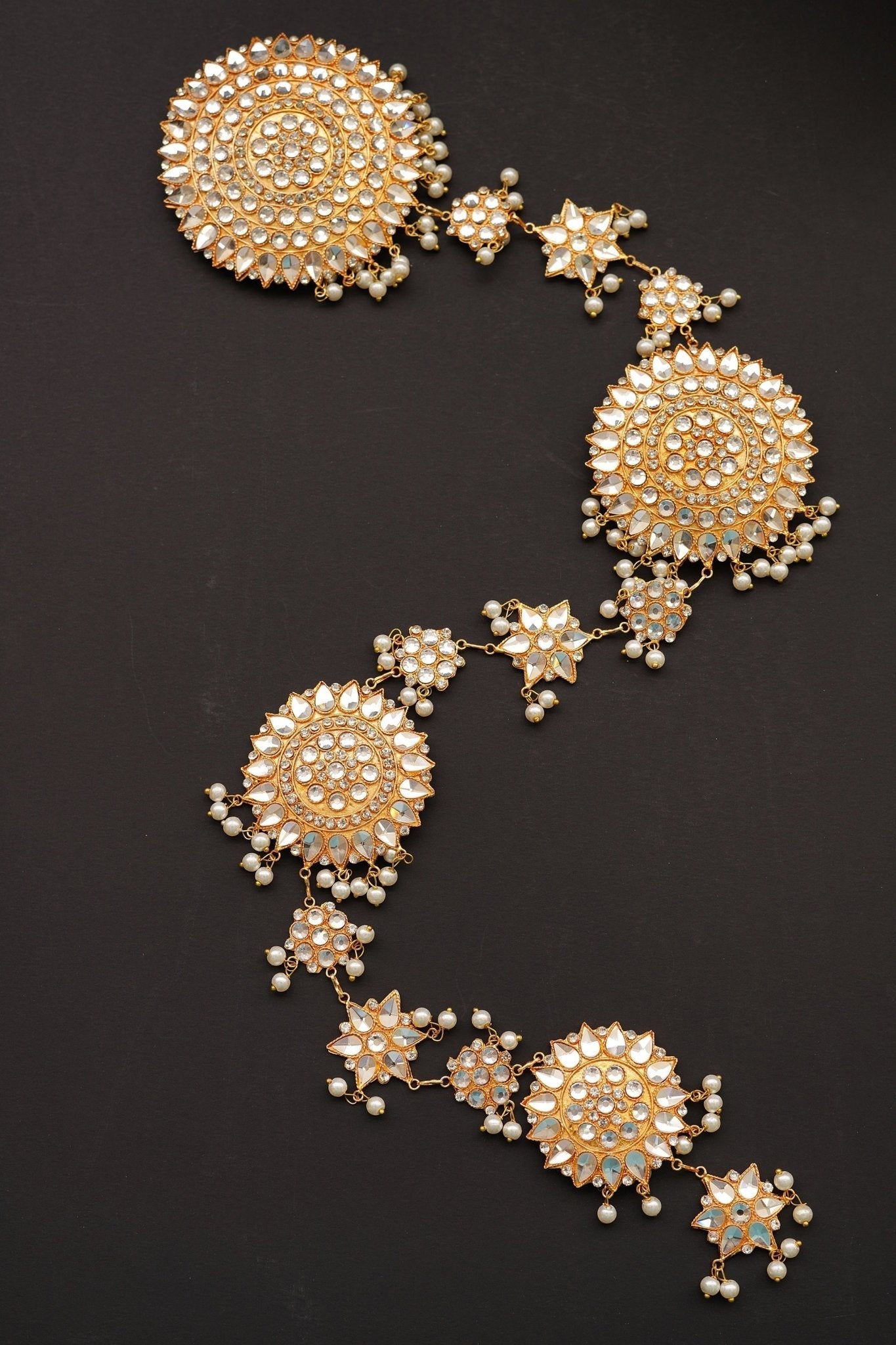Elegant Cut Kundan Paranda Hair Chutla for Bridals
