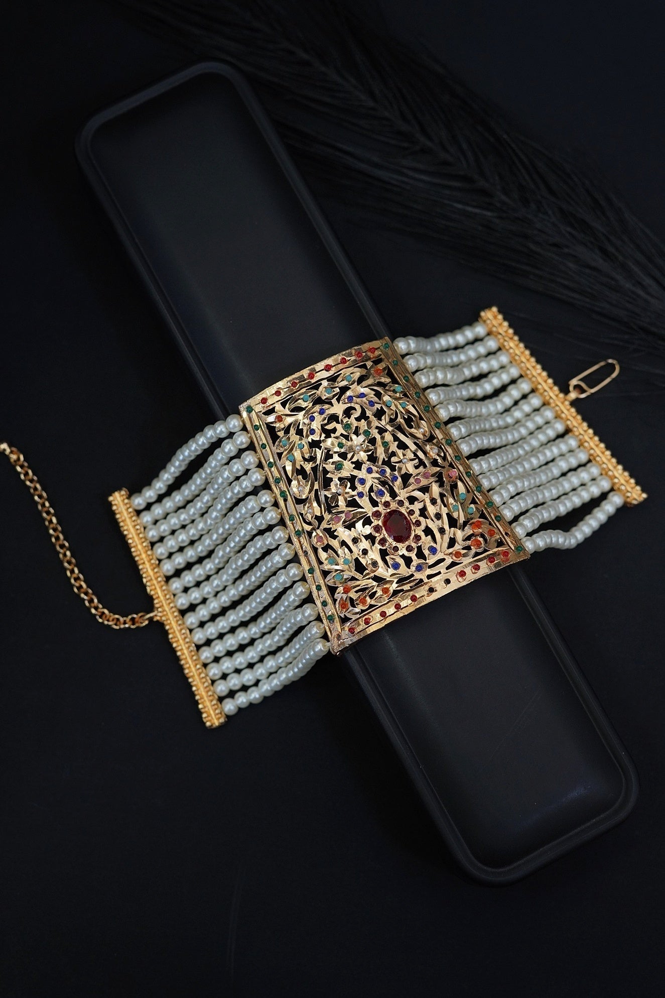 Royal Pearl Kalai Bracelet for Brides – Hyderabadi Wedding Jewelry