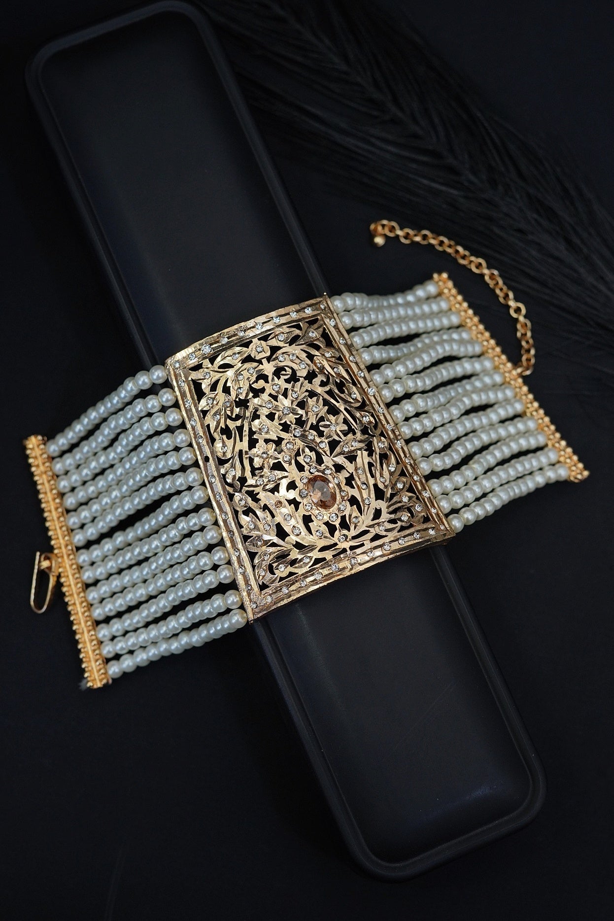 Royal Pearl Kalai Bracelet for Brides – Hyderabadi Wedding Jewelry