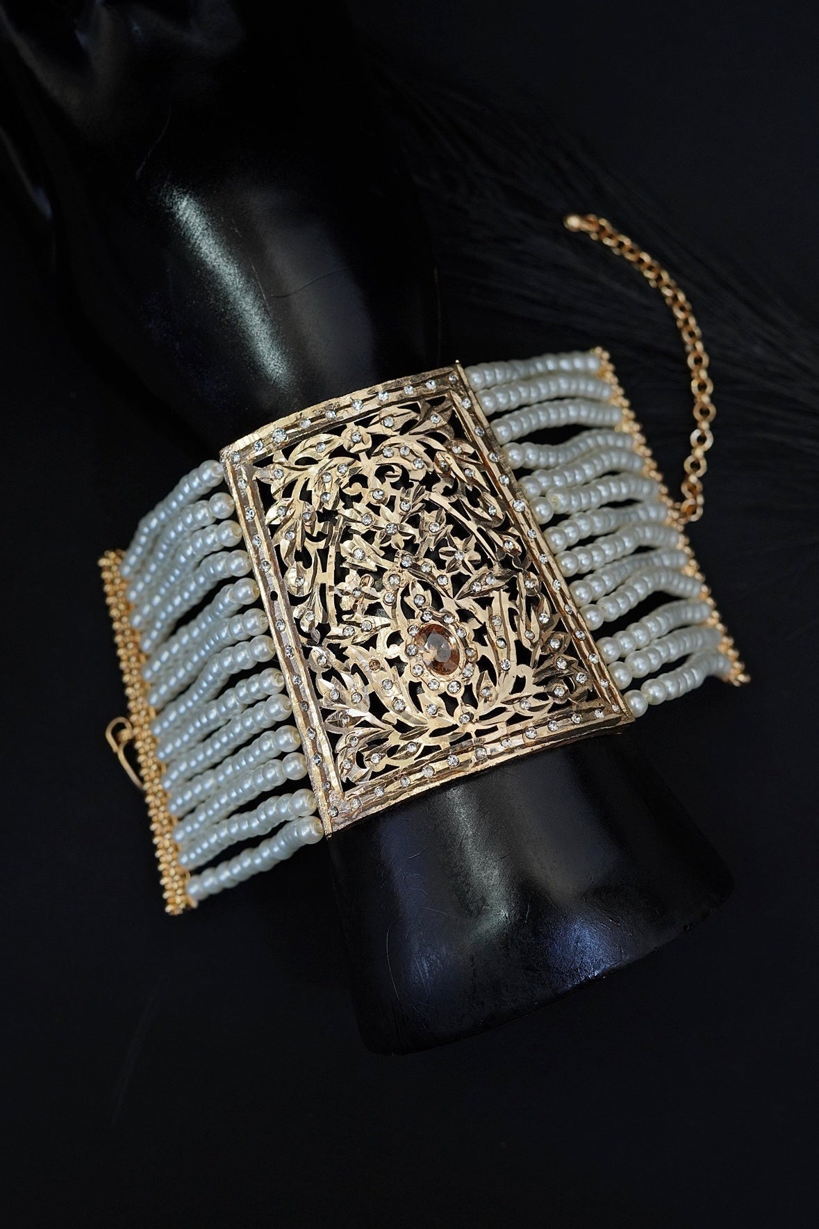 Royal Pearl Kalai Bracelet for Brides – Hyderabadi Wedding Jewelry