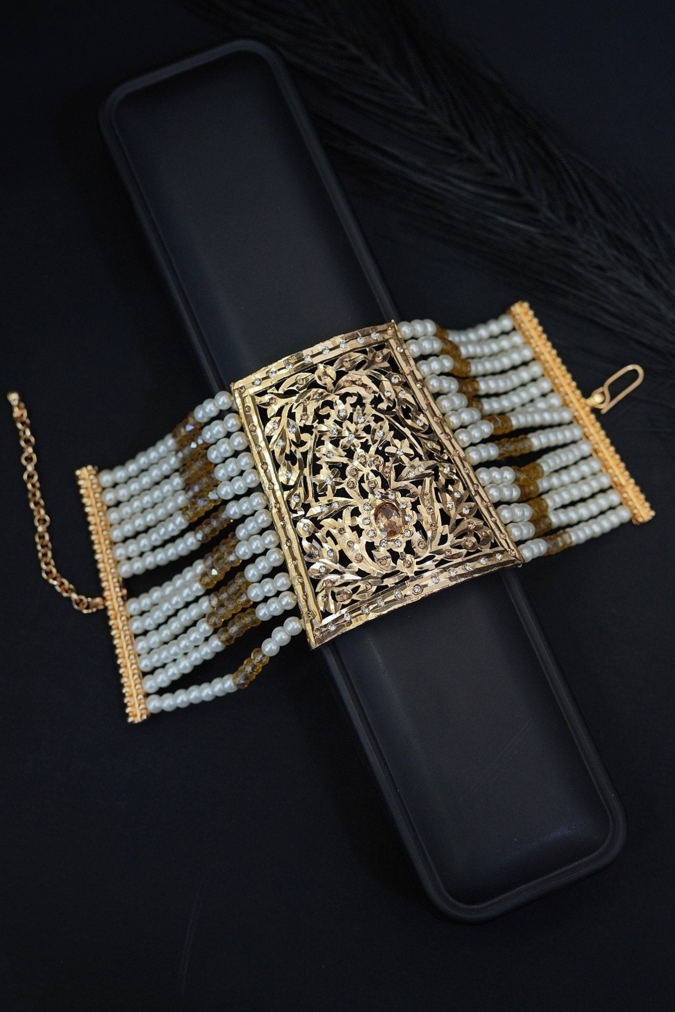 Royal Pearl Kalai Bracelet for Brides – Hyderabadi Wedding Jewelry