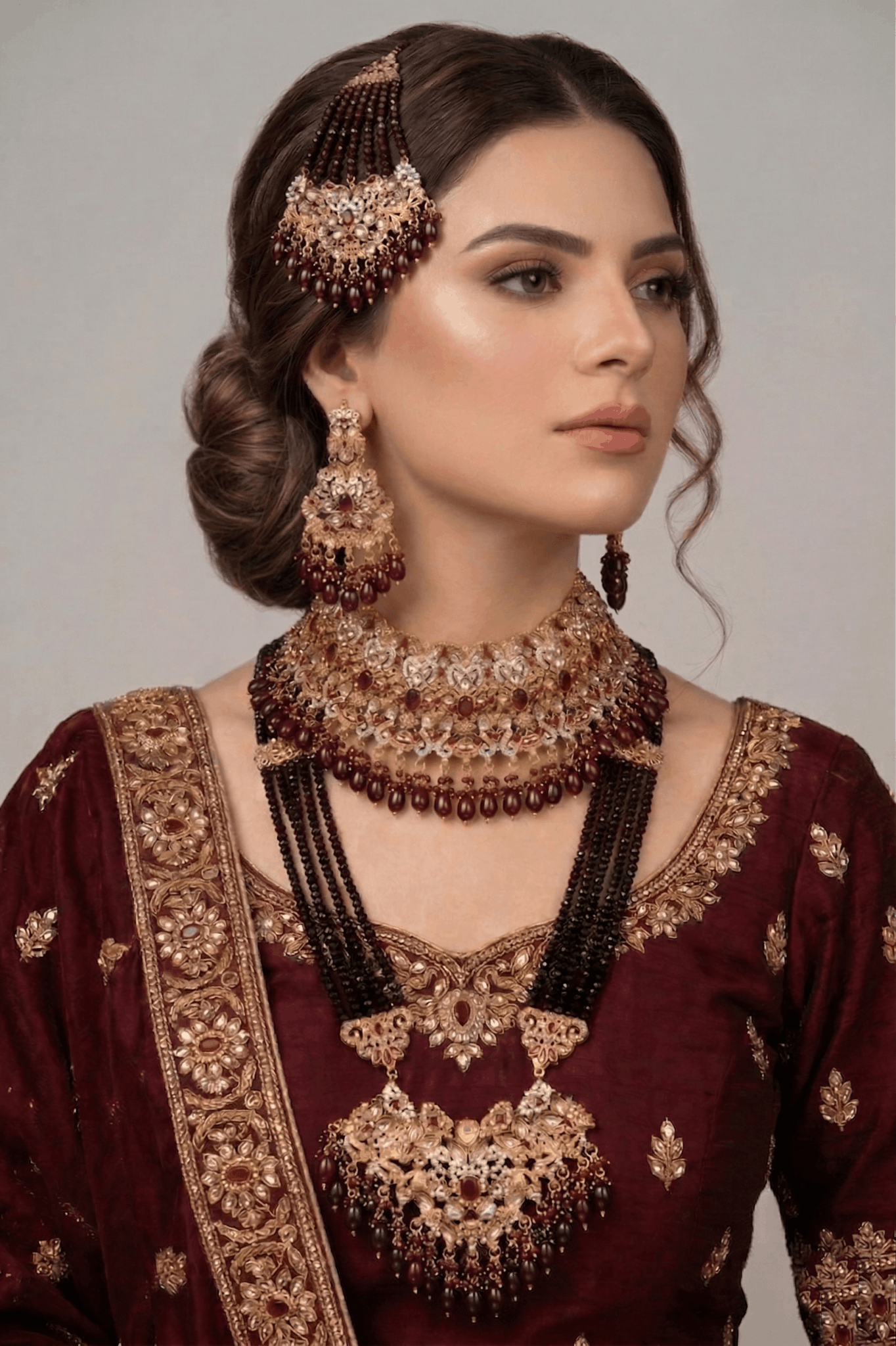 Imperial Grace Bridal Long Necklace & Choker Set