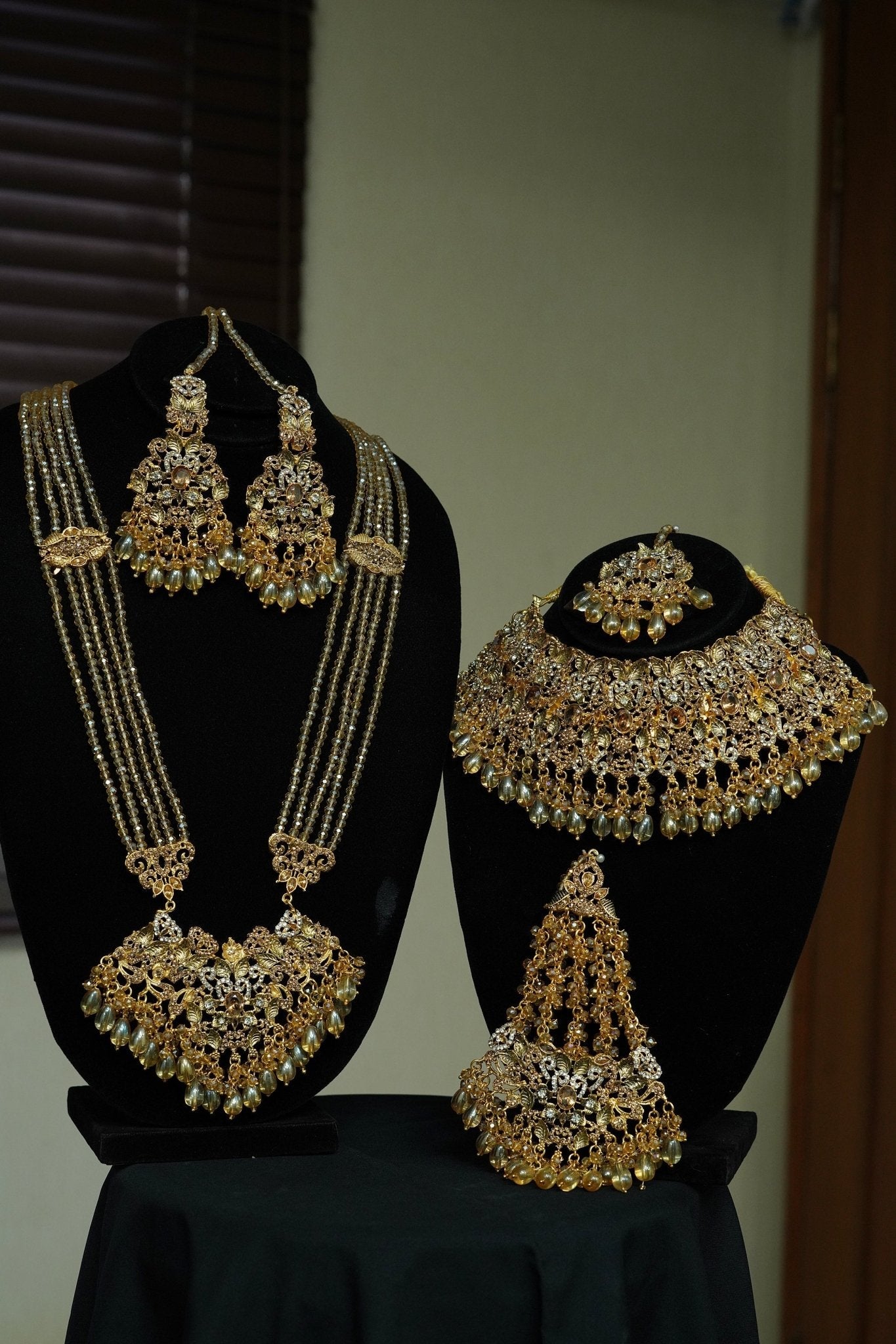 Imperial Grace Bridal Long Necklace & Choker Set