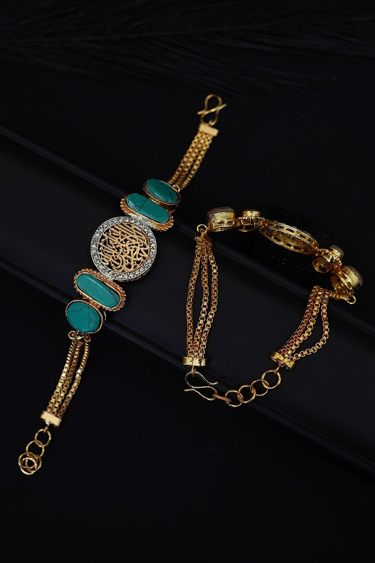 Beautiful Islamic Calligraphy With Turkish Stone Bracelet