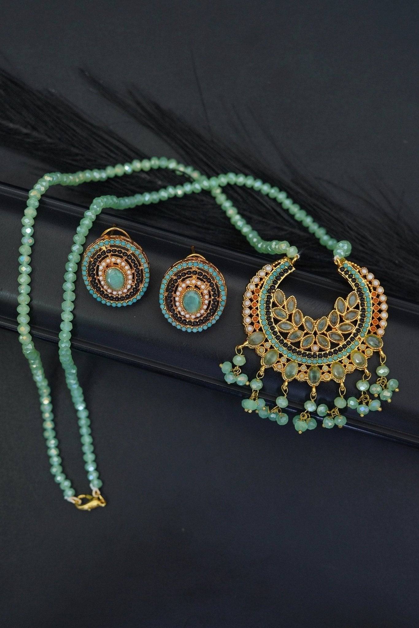 Handcrafted Navratan Designer Locket Set