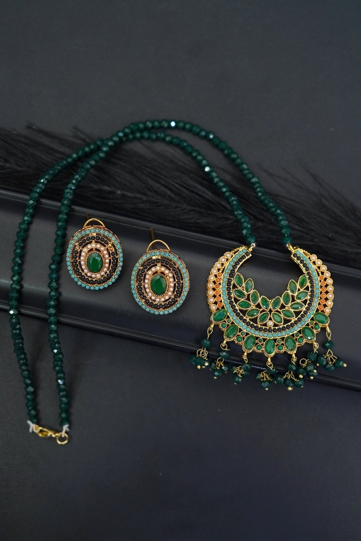 Handcrafted Navratan Designer Locket Set