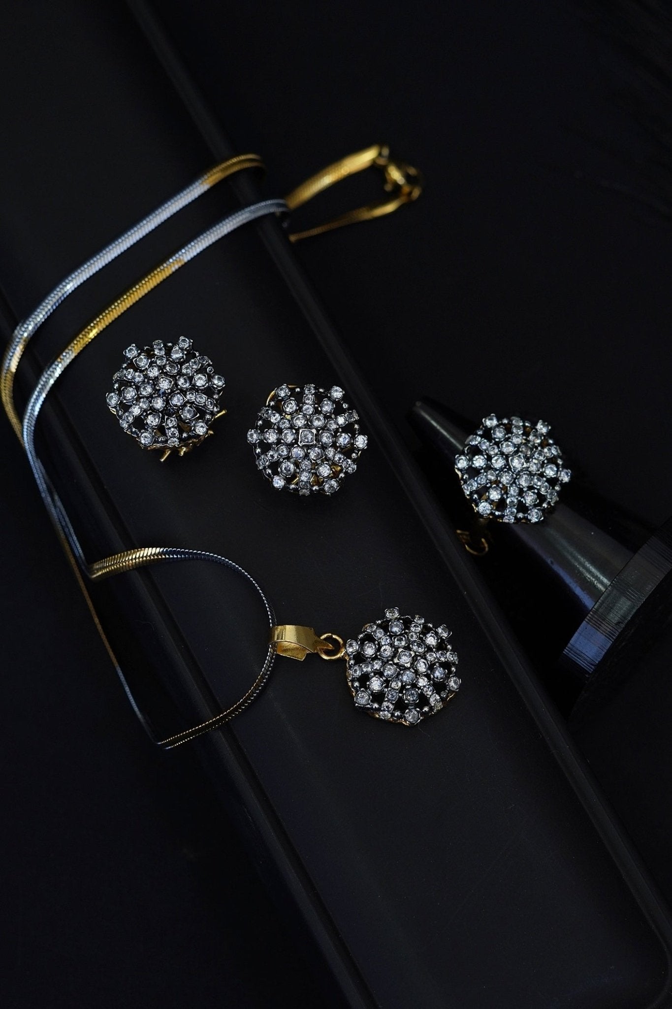 Premium AD Style Locket Set with Ring