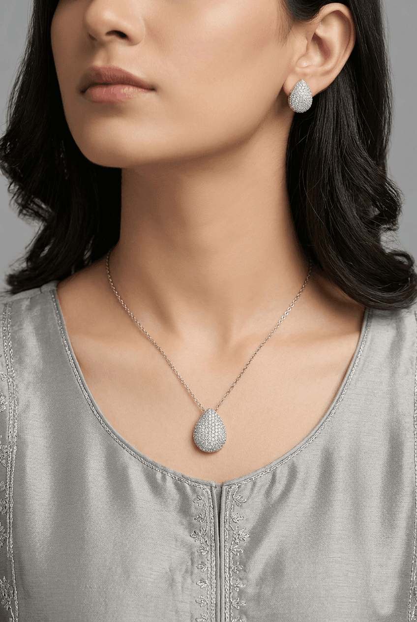 Premium AD Zircons Locket Set