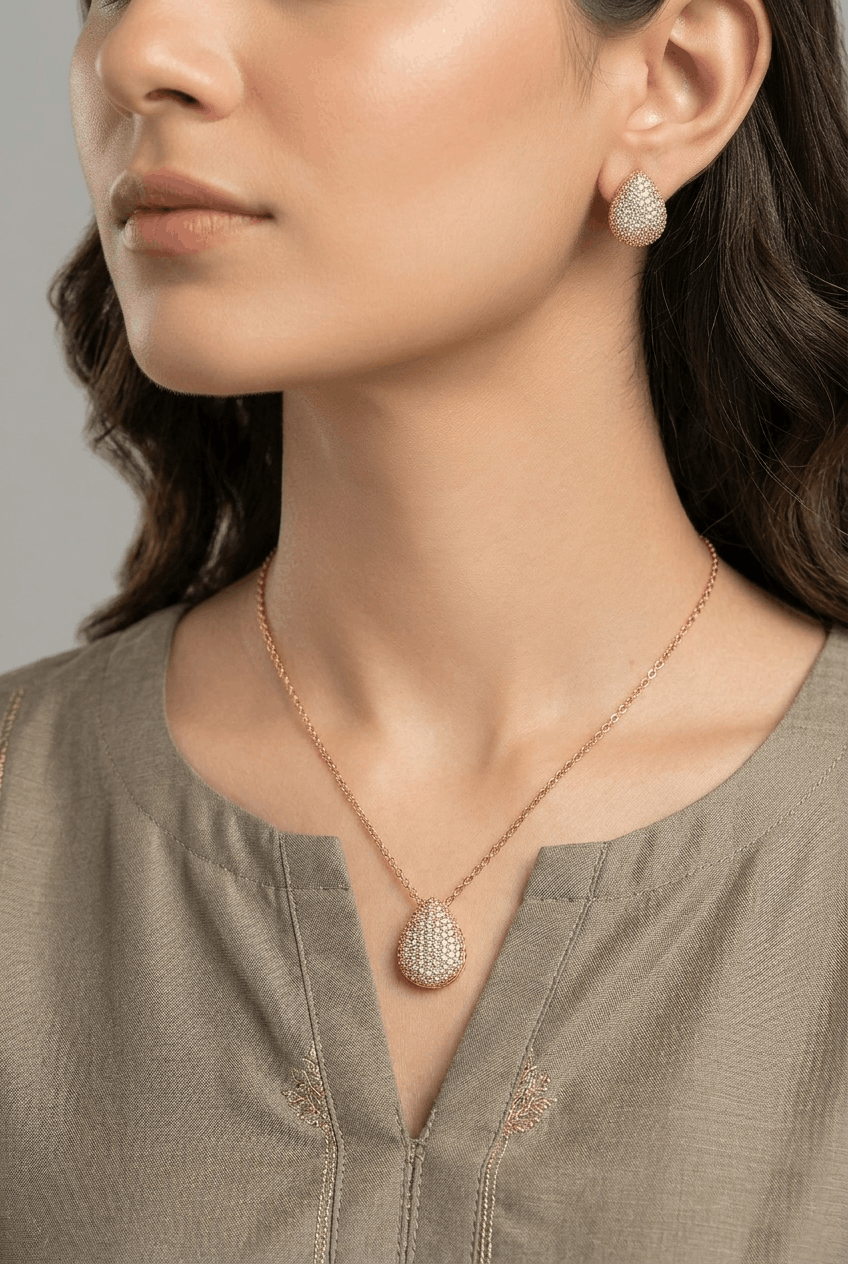 Premium AD Zircons Locket Set