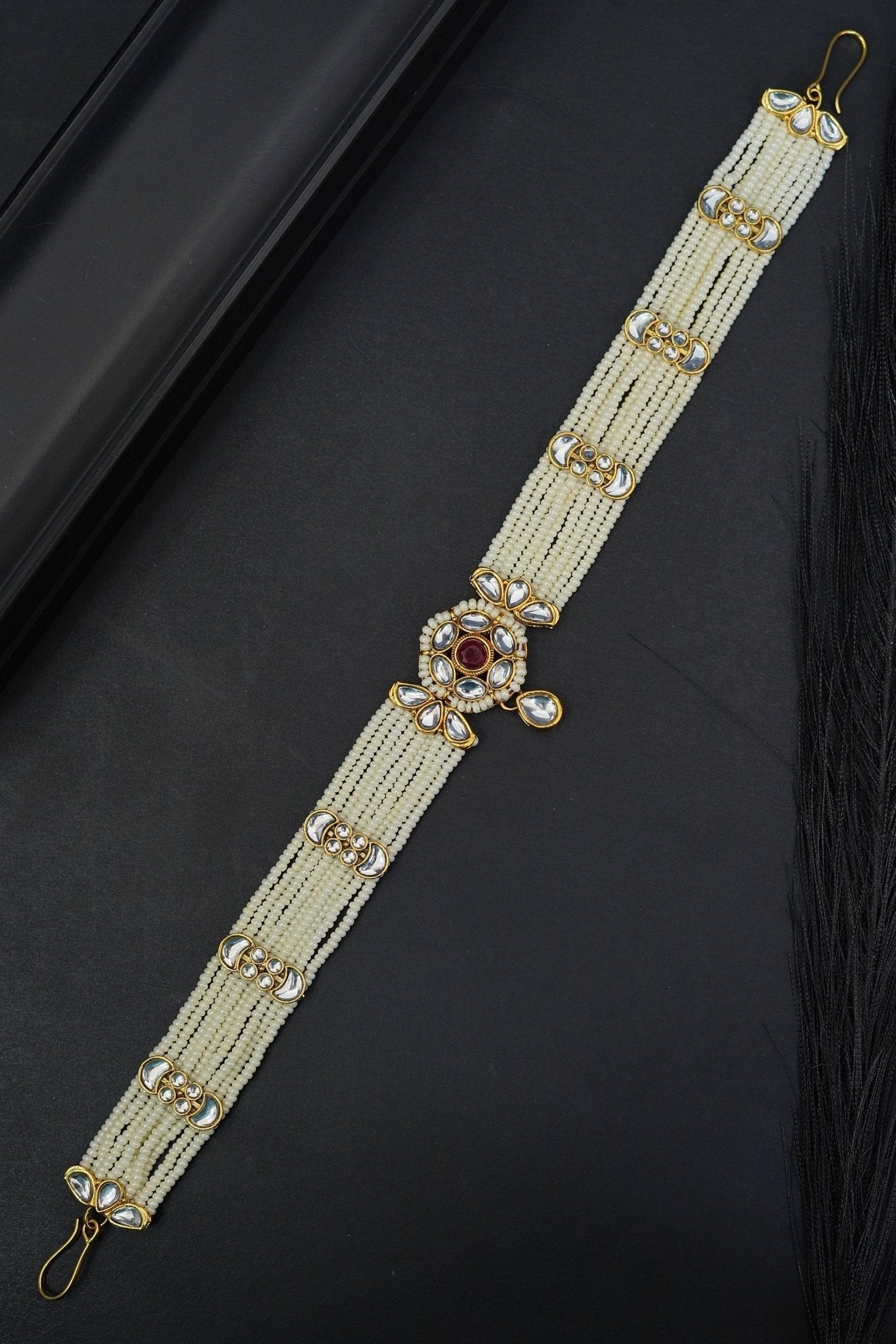 Regal Beaded Kundan Matha Patti