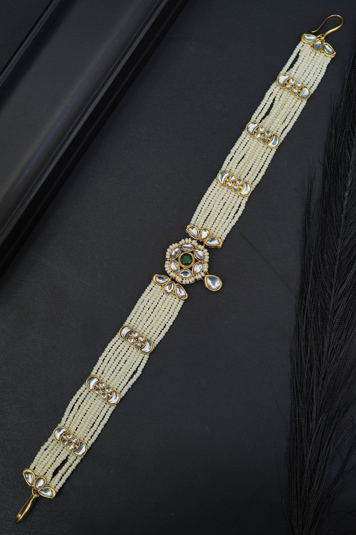 Regal Beaded Kundan Matha Patti