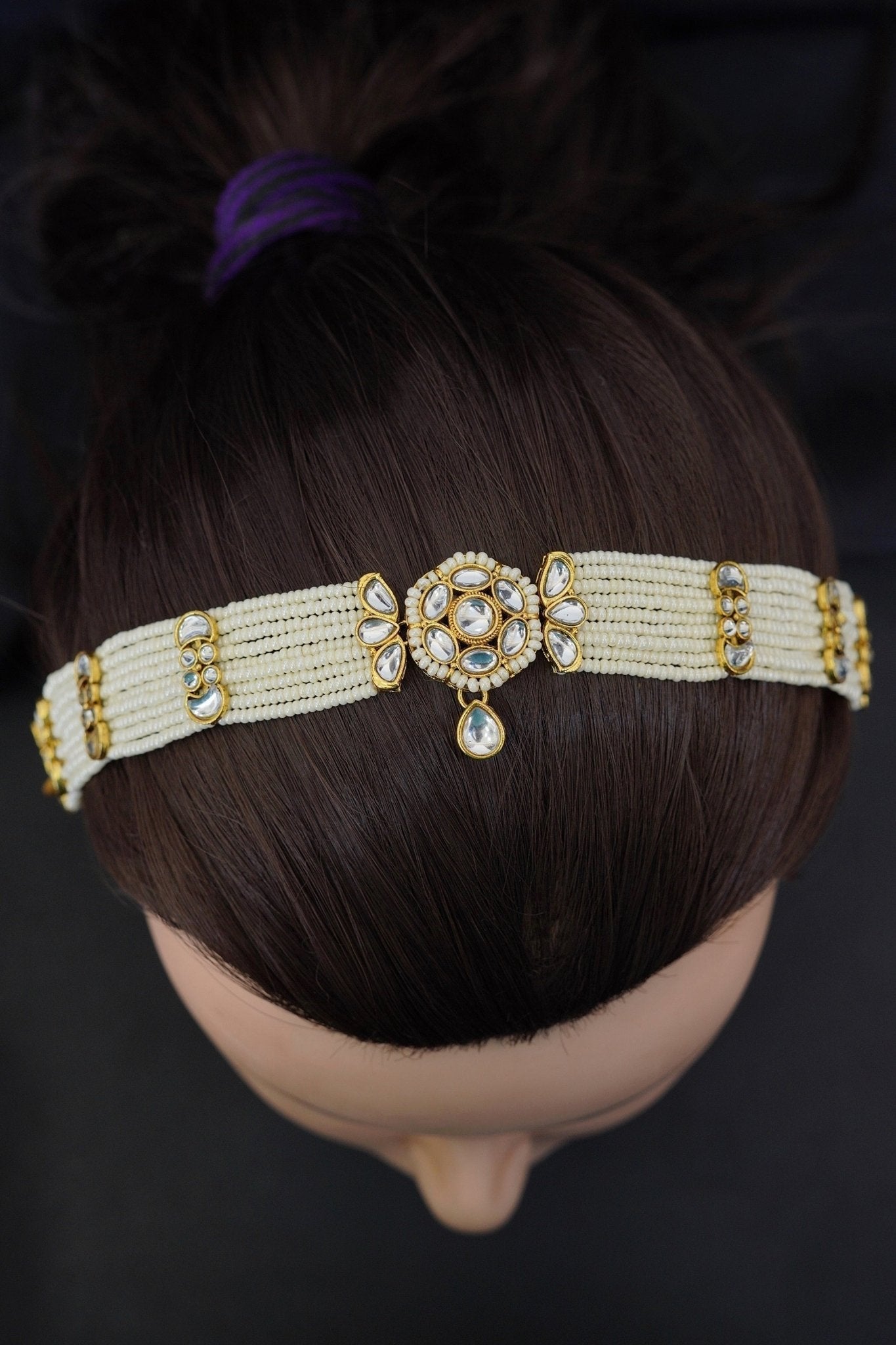Regal Beaded Kundan Matha Patti