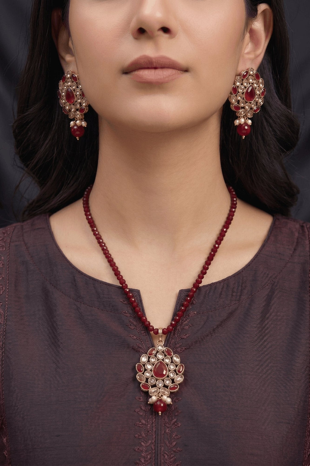 Reverse Ad Zircone Locket Set